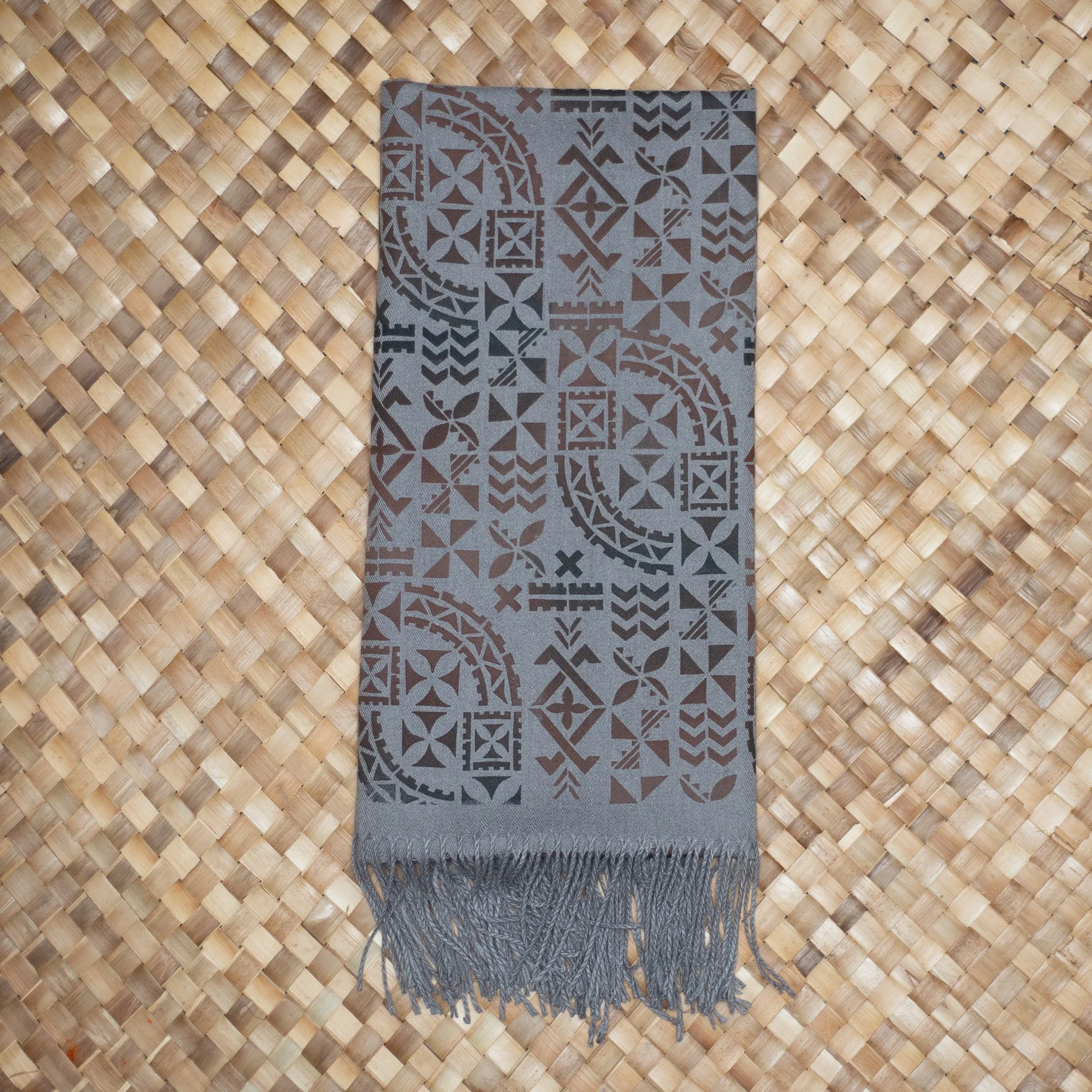 Brown on Grey Elei Scarf - Soa Design