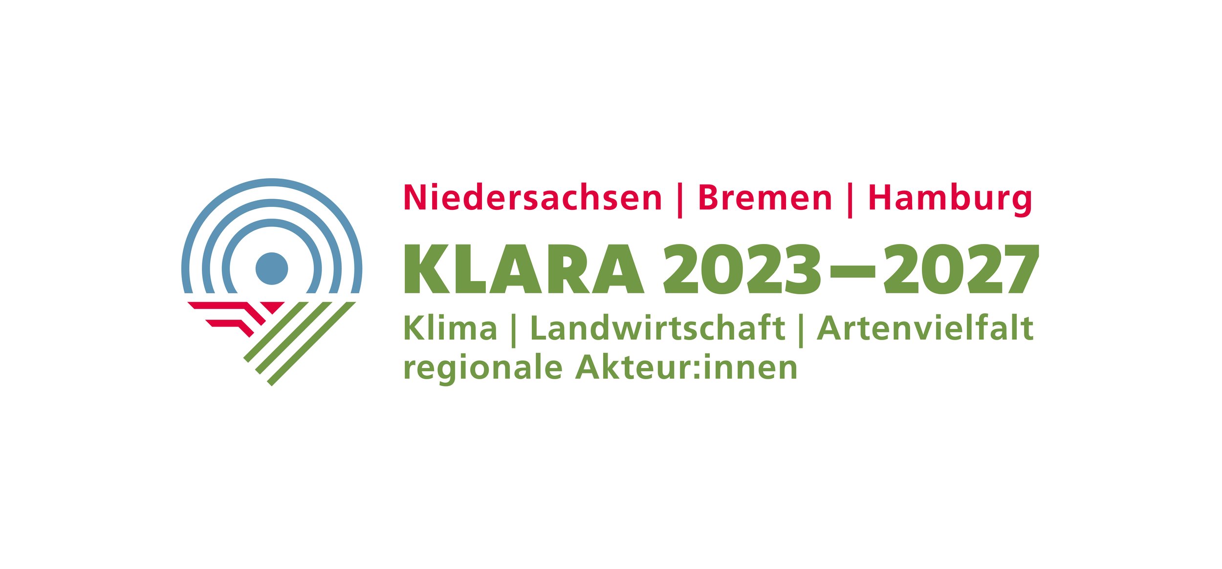 Logo des Projekts KLARA 2023–2027 – Klima, Landwirtschaft und Artenvielfalt.