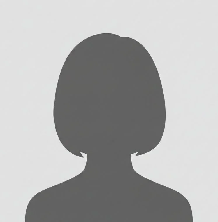 Silhouette of a person's head and shoulders with a short bob haircut, gray color, on a light gray background.