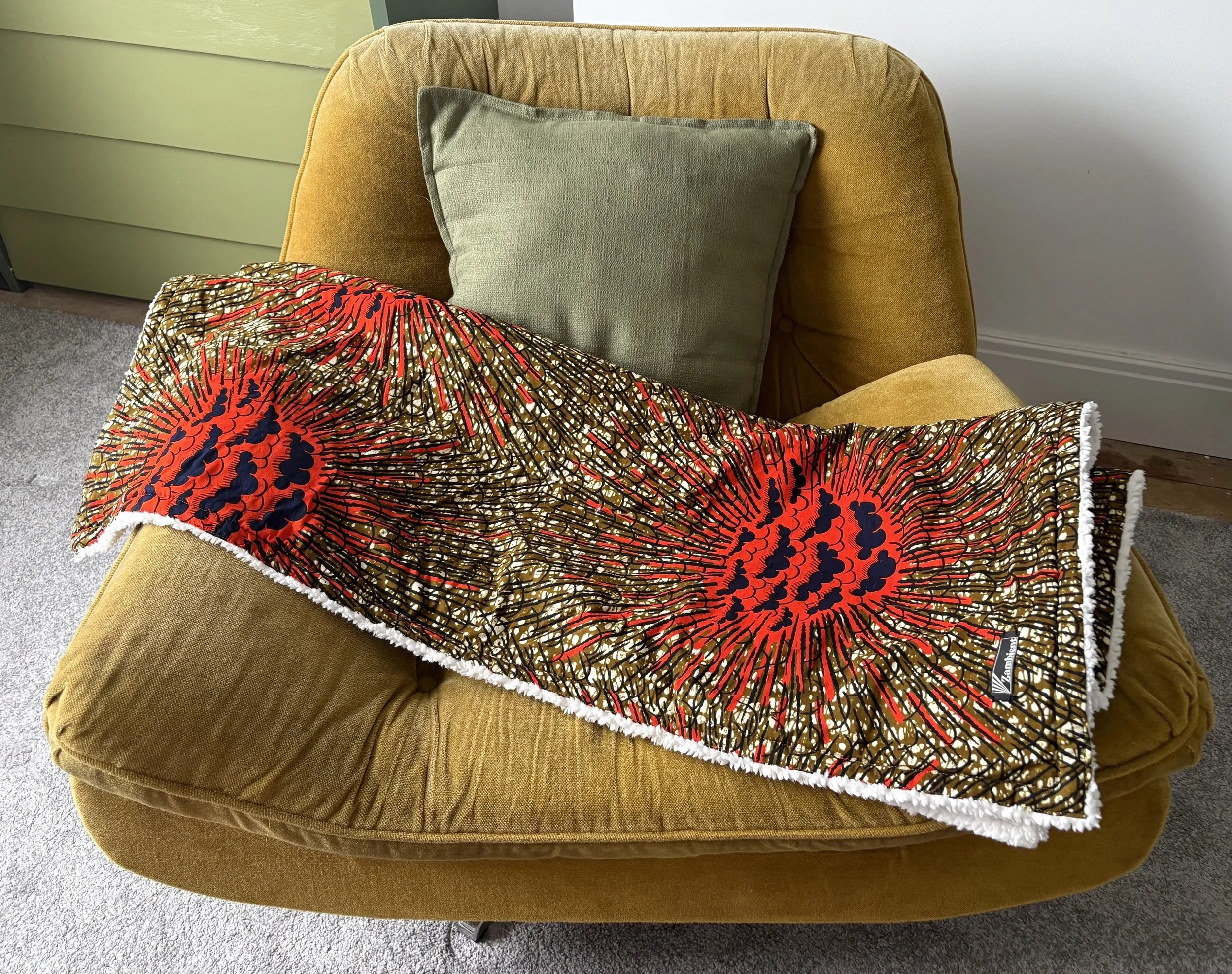 'Clouds' Ankara Fleece Blanket