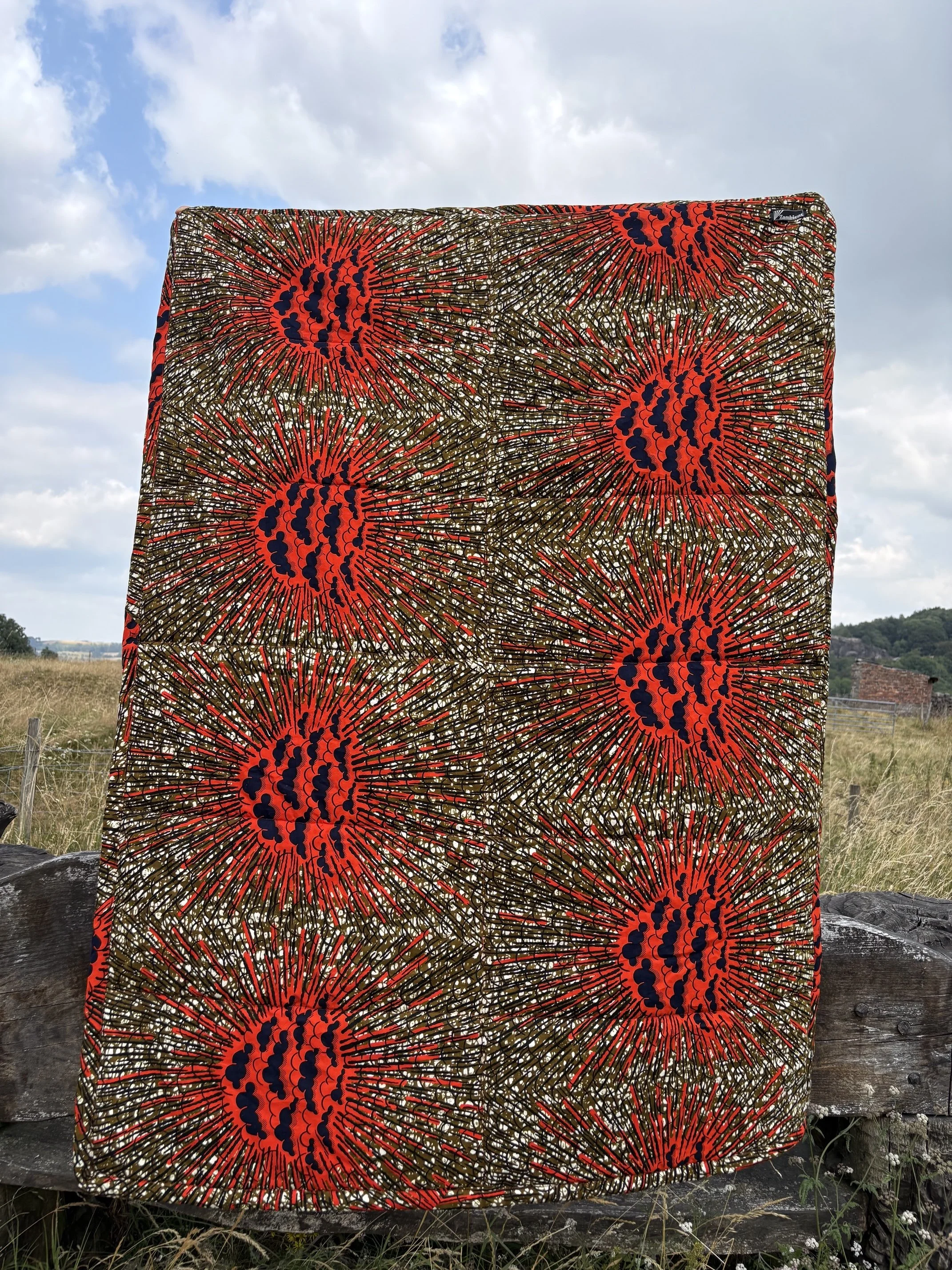 'Clouds' Ankara Wool Puffa Blanket