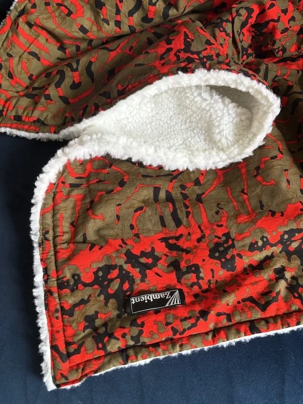 Orange 'Camo' Ankara  Fleece Blanket