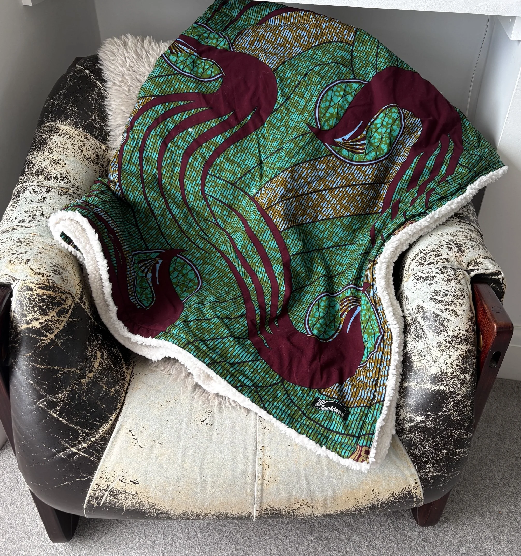 Ankara Birds Fleece Blanket 1.jpg