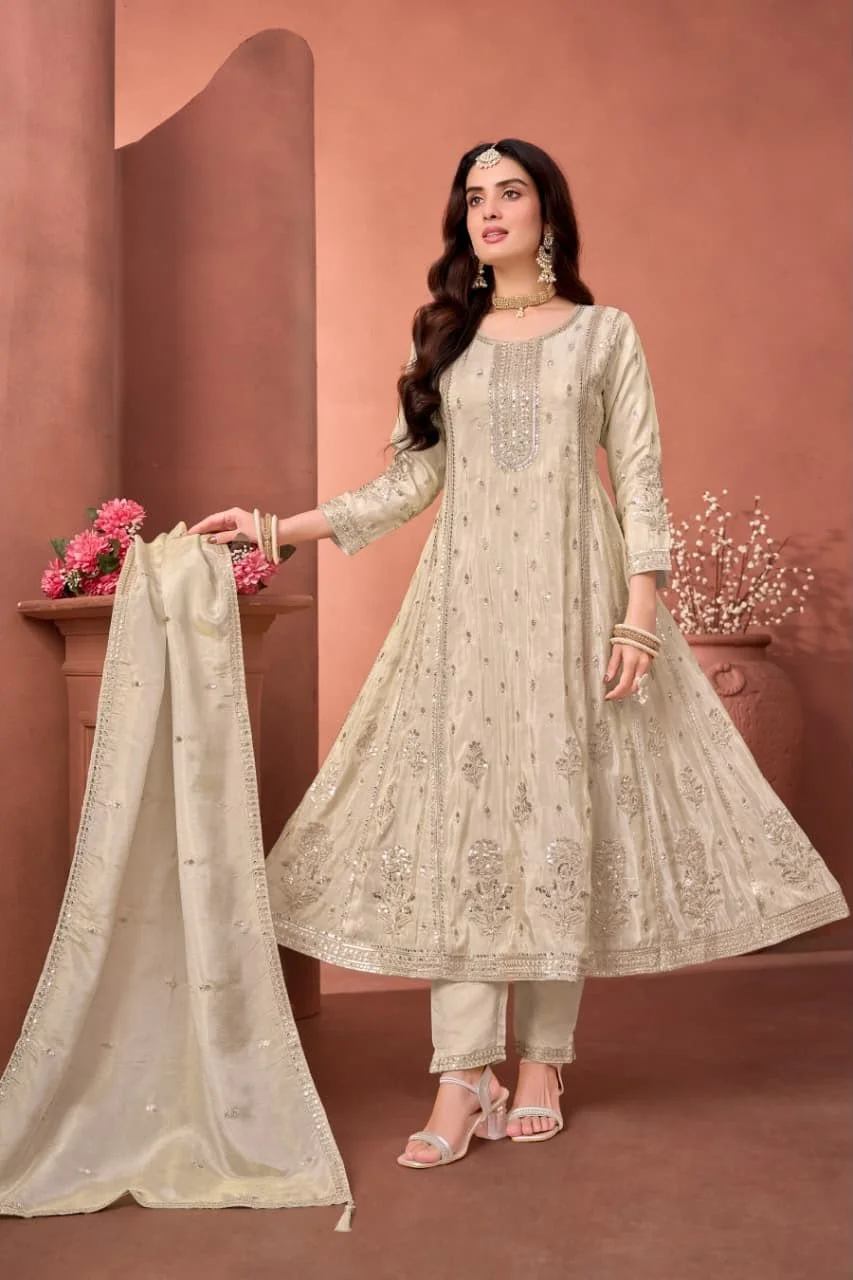 Elegance Embroidered Anarkali Suit