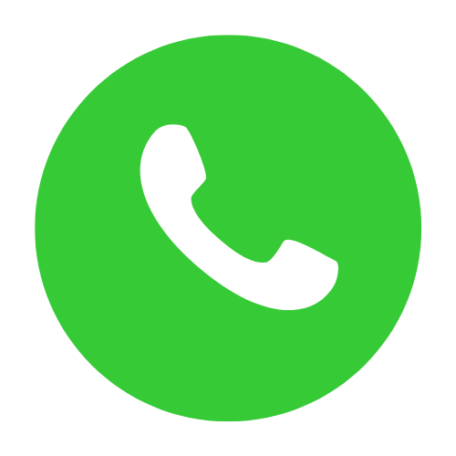 Green WhatsApp icon with a white phone receiver symbol in the center.