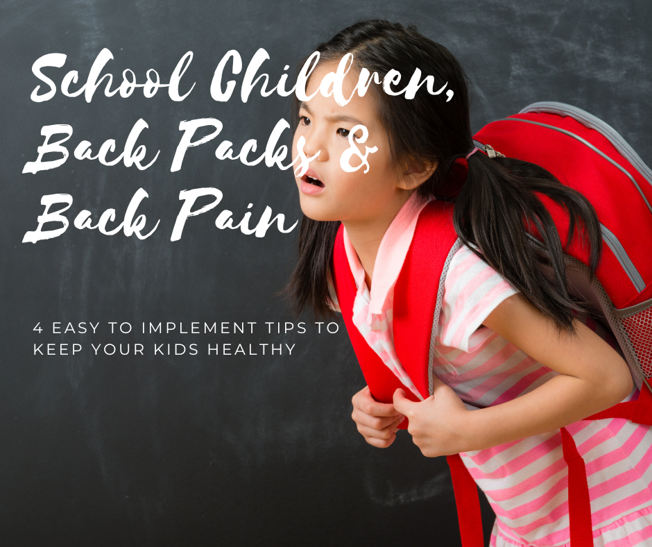 School children, back packs and back pain