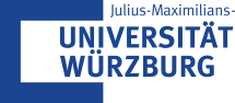 Logo der Universität Würzburg, Julius-Maximilians-Universität Würzburg in Blau und Weiß