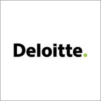Deloitte logo with black text and a small green dot.