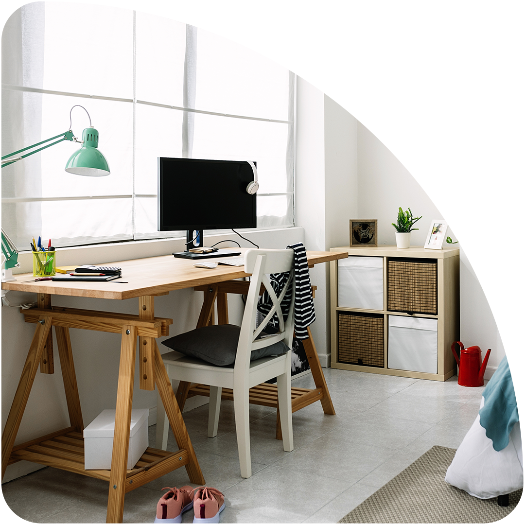 Young persons design in bedroom