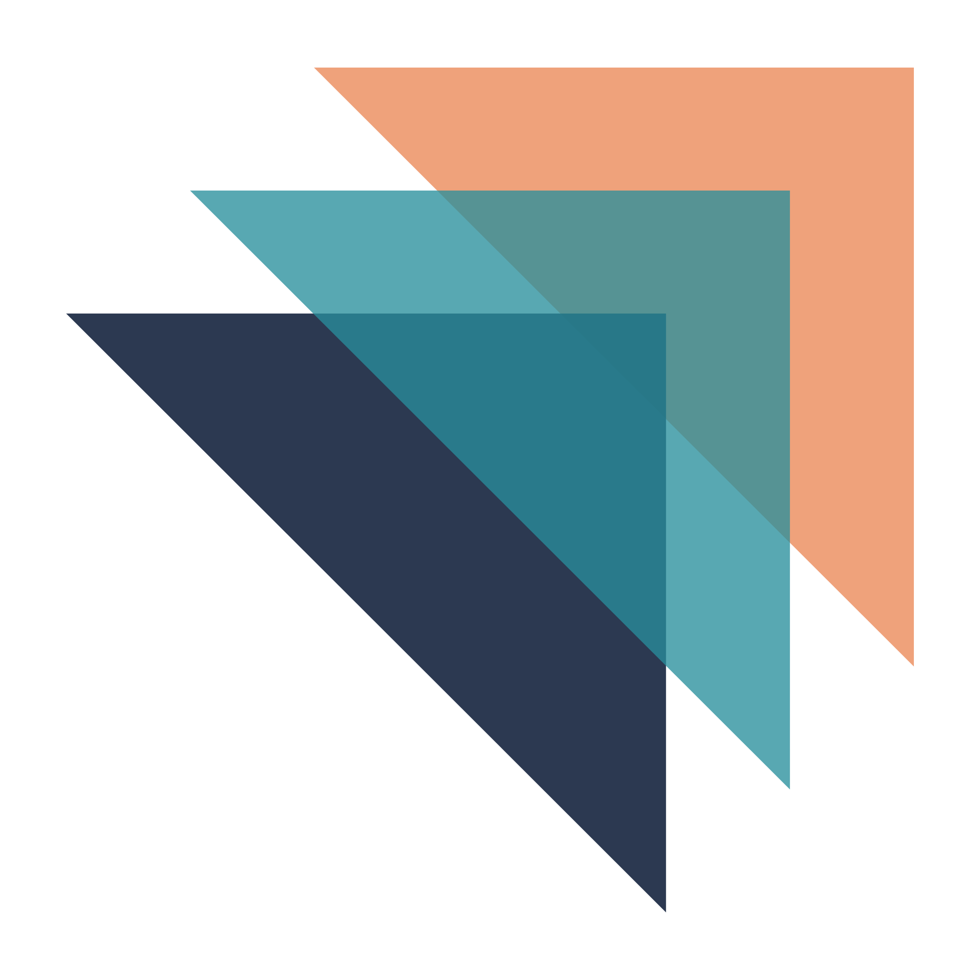 Carol Castle Coaching Logo. Colourful geometric triangles arranged in a cascading pattern.