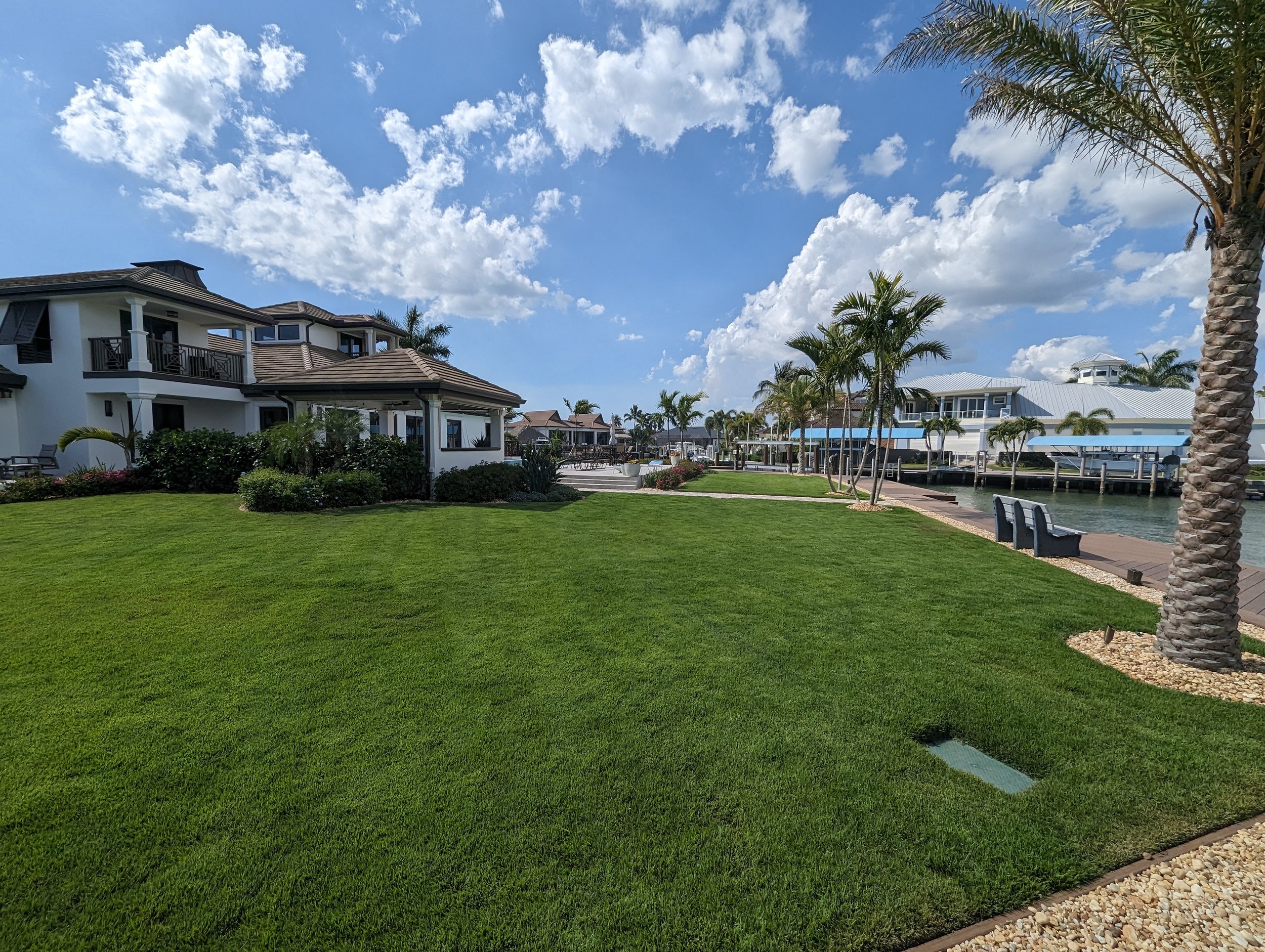 A beautifully landscaped lawn near Naples.