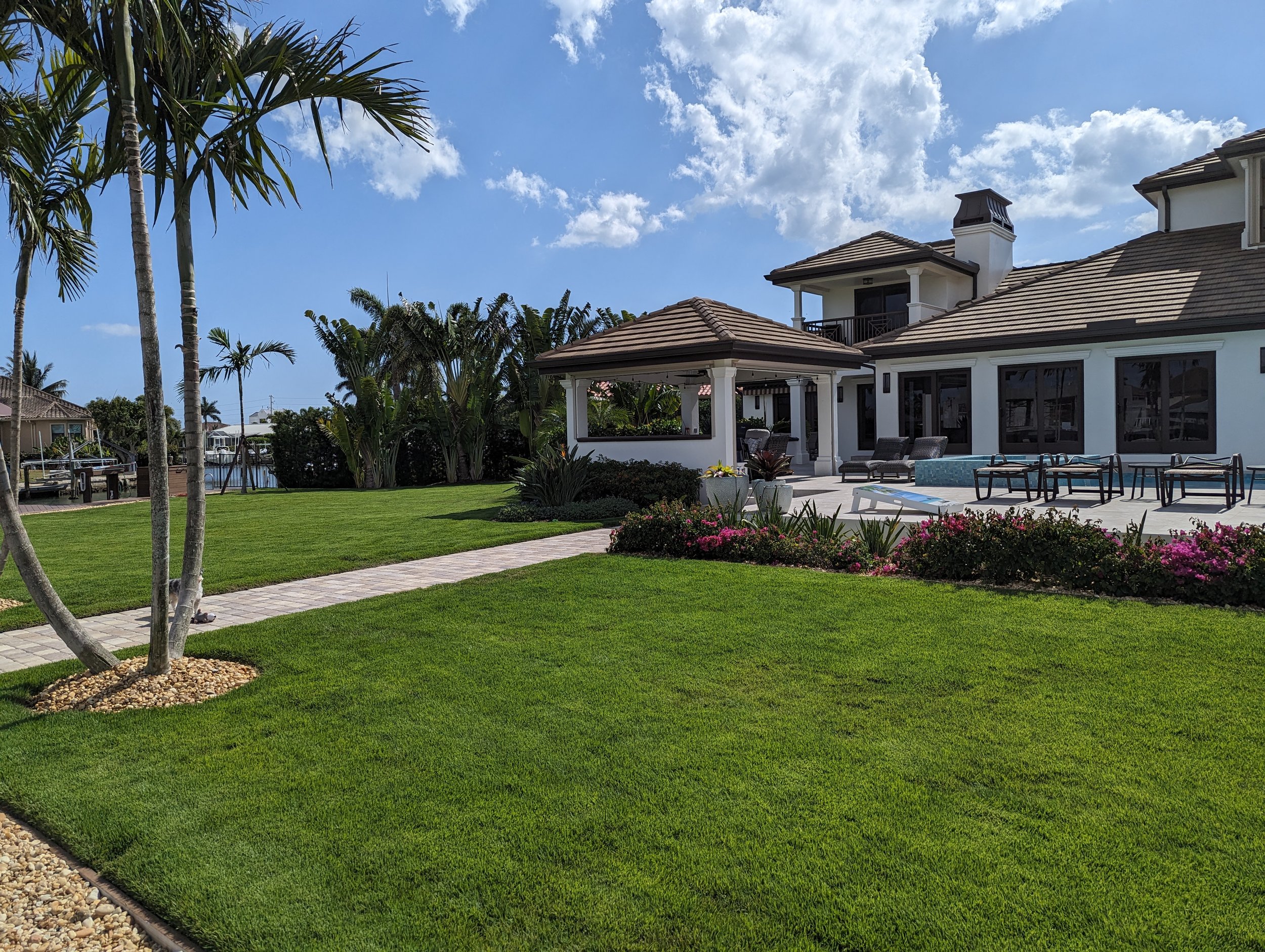 A beautifully landscaped lawn on Marco Island.