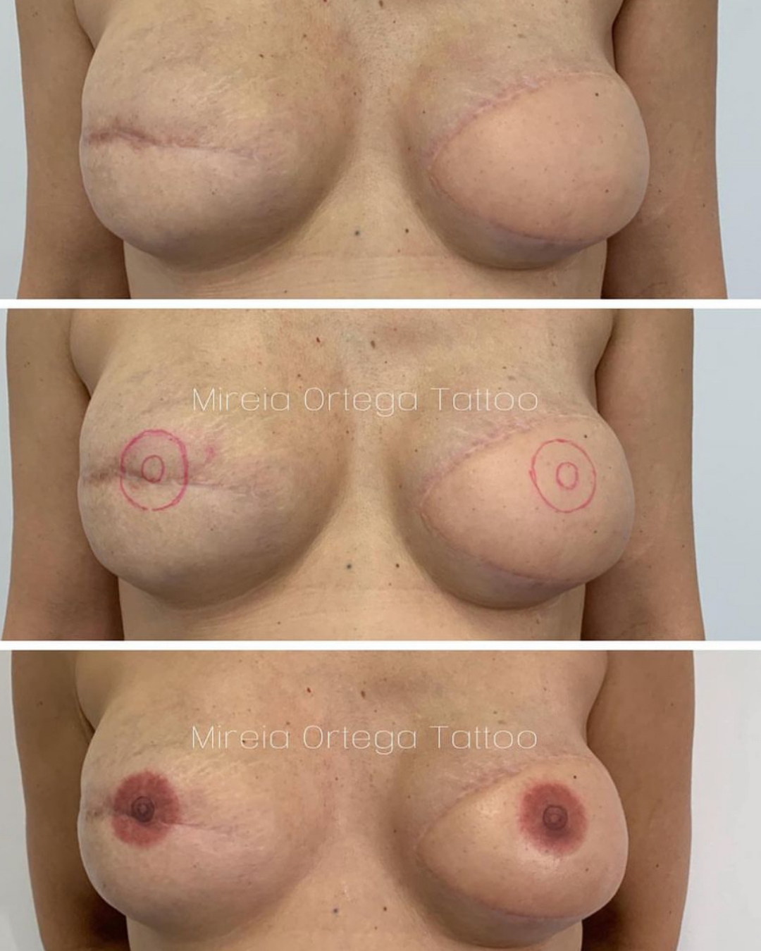 Tatuaje hiperrealista de areola en Purezas Tattoo Gandía