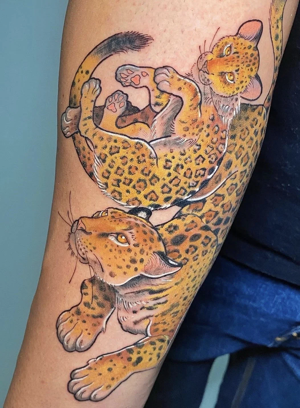 tatuaje neotradicional tigres