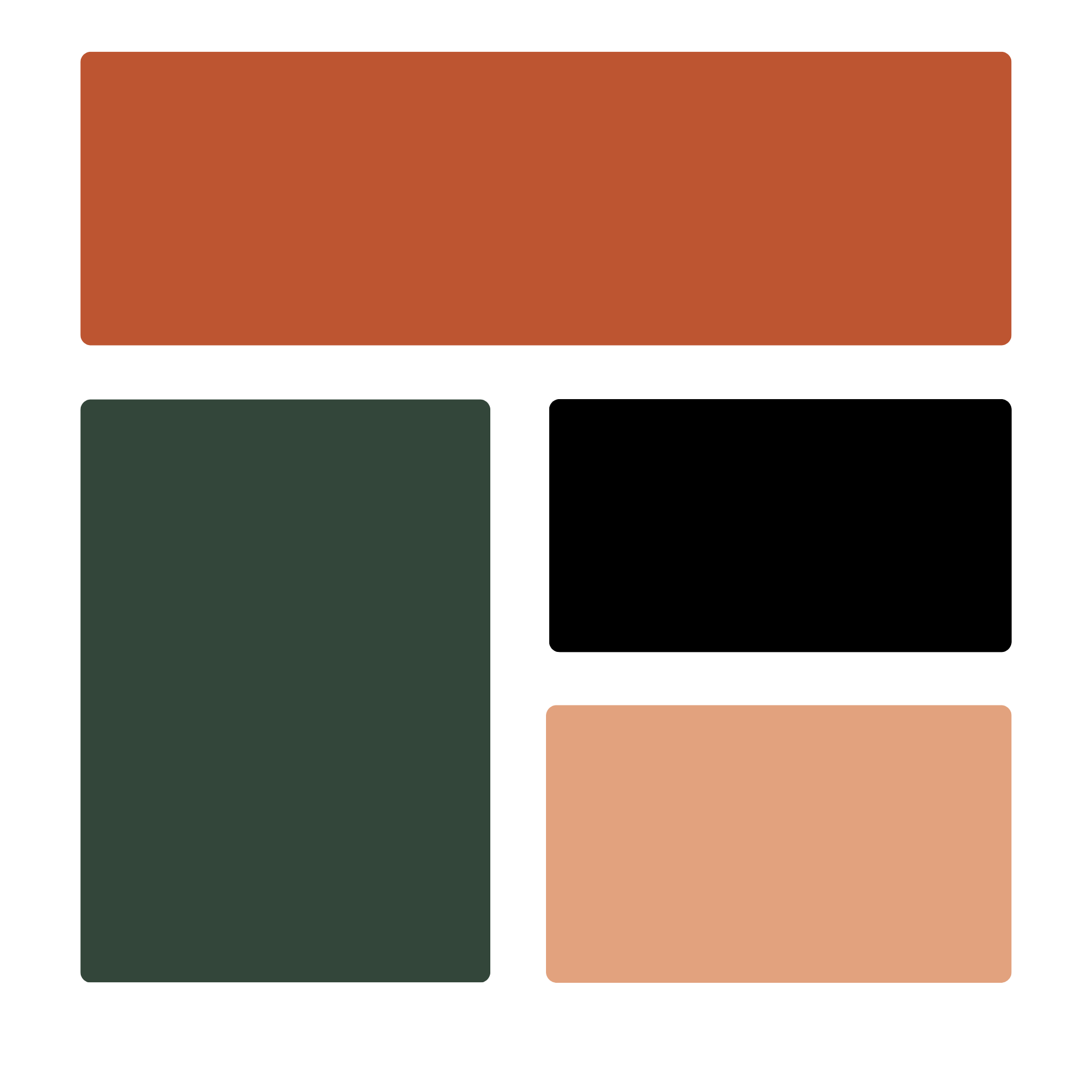Colour blocks representing the elements of a small business website page