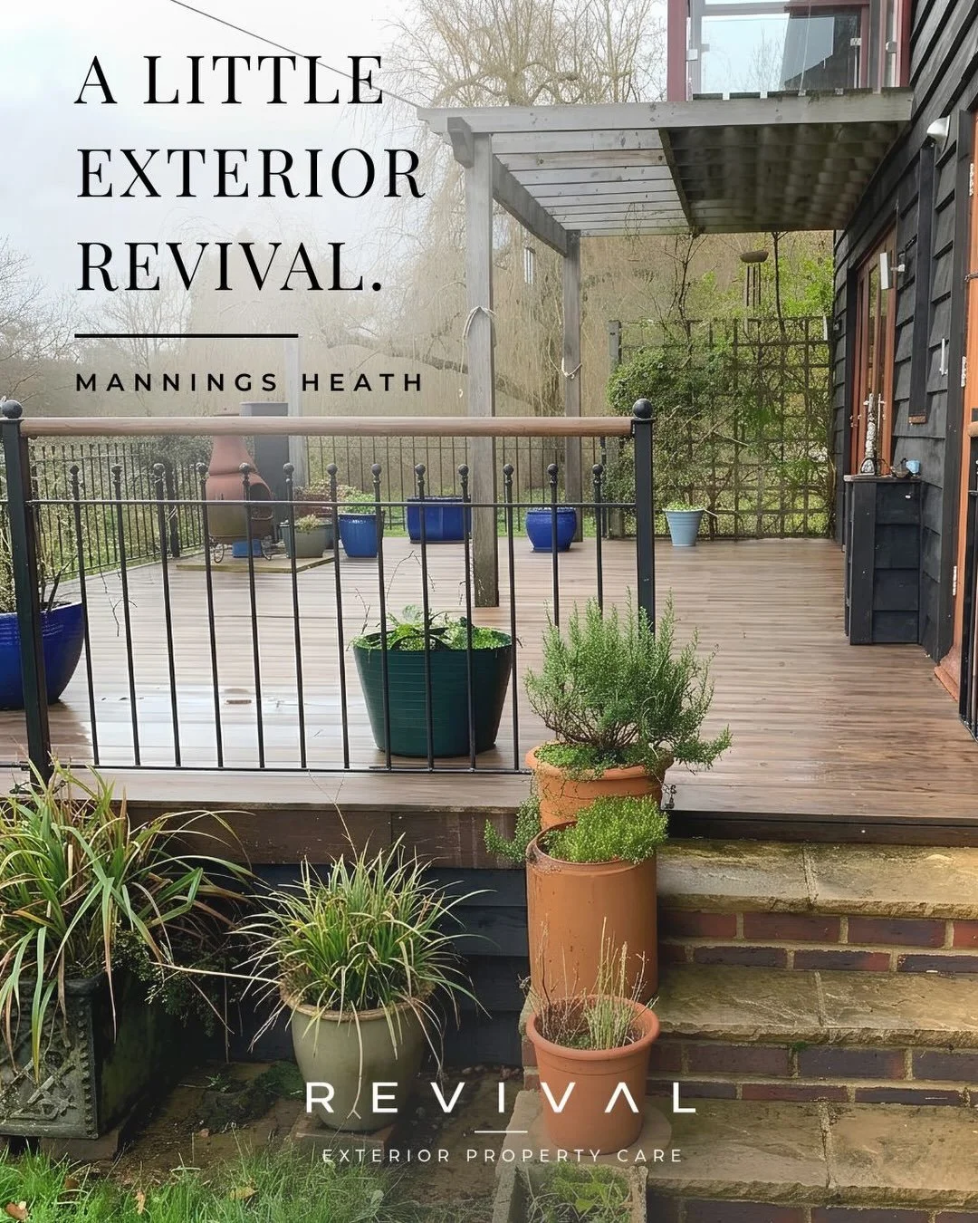 Spotlight! This one&rsquo;s a Revival.

Not just a window clean.
Not just a patio clean.
Not just the decking.

This was a full exterior revival for this property in Mannings Heath - bringing together a number of our services in one visit.

Windows c