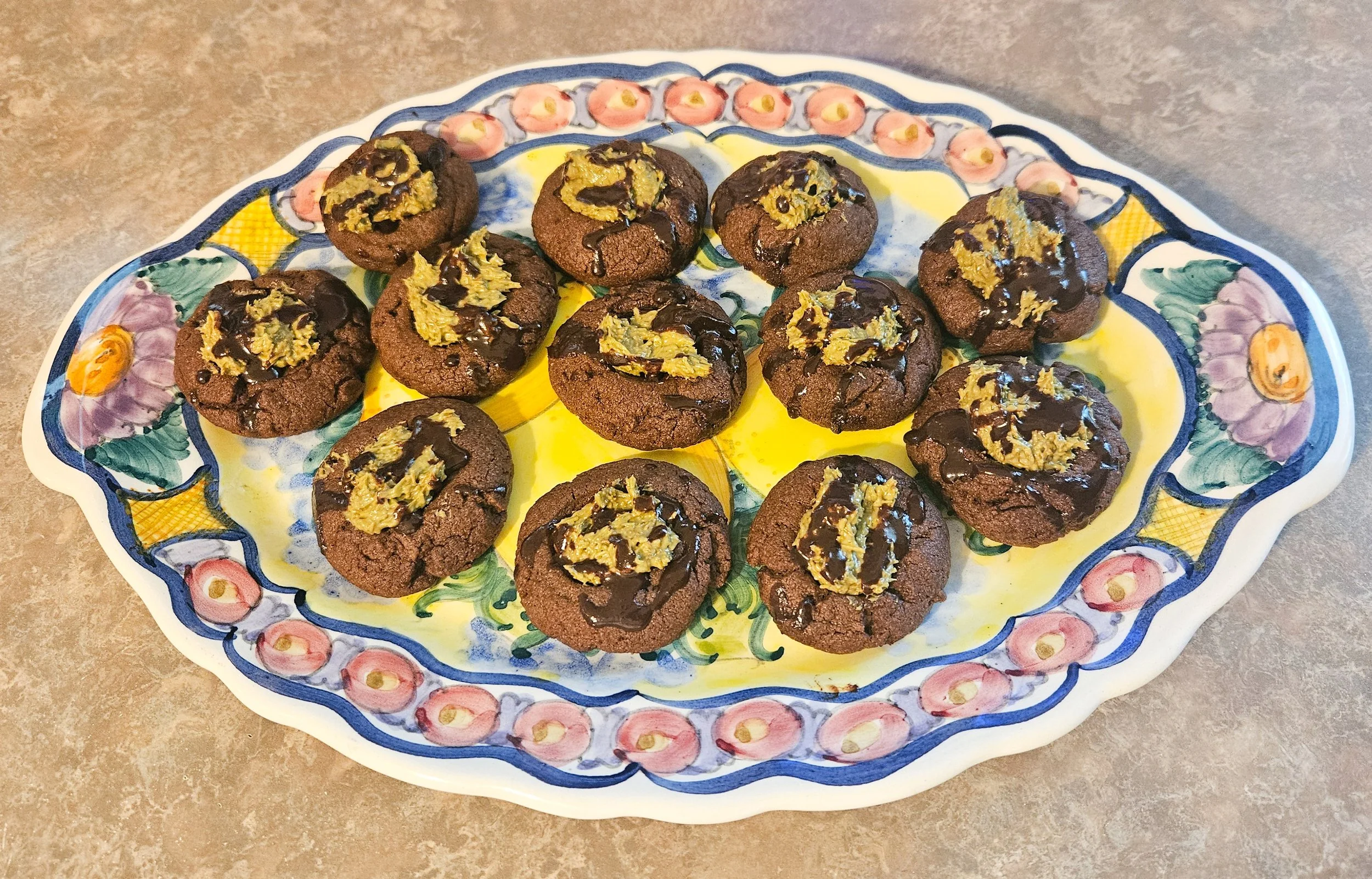 Dubai Chocolate Thumbprint Cookies