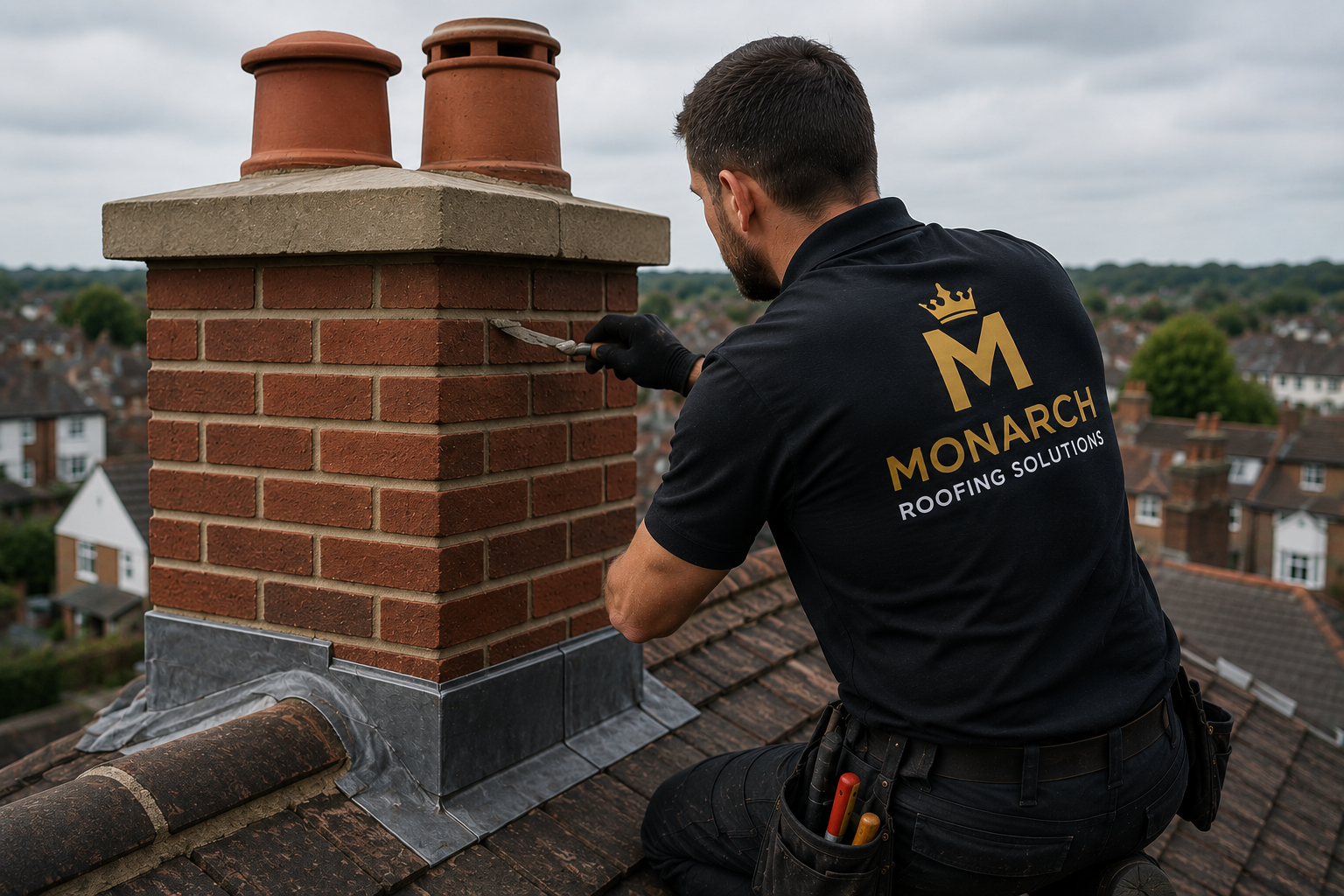 Chimney repointing and lead flashing repairs completed in West London