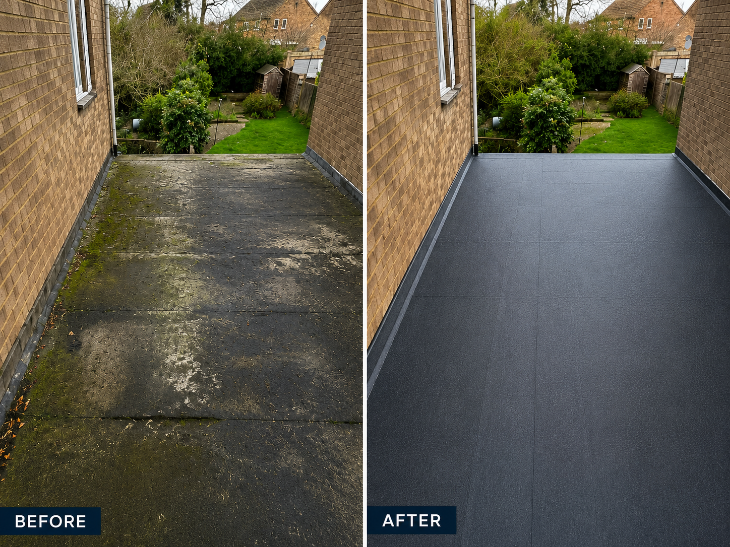 before and after flat roof installation west london