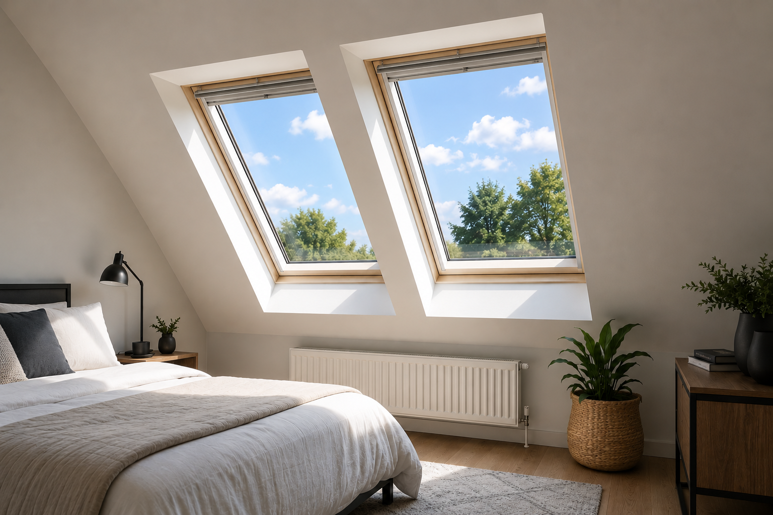 velux window allowing natural light in room