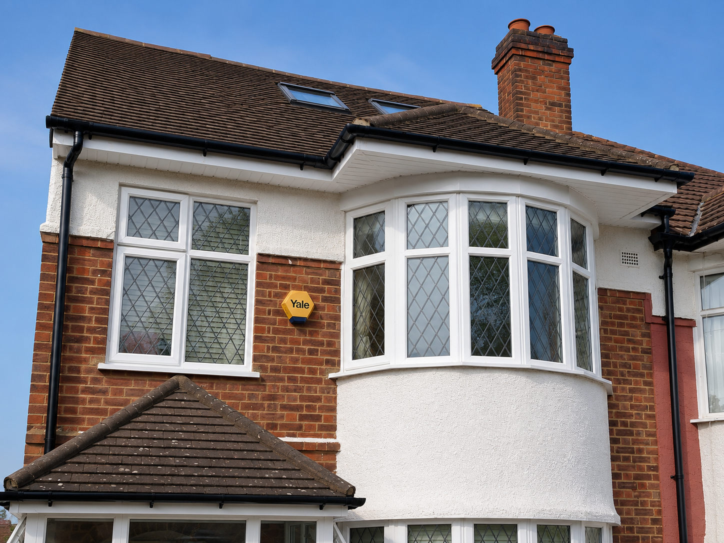 New uPVC guttering, fascias and soffits installed on a house in West London.