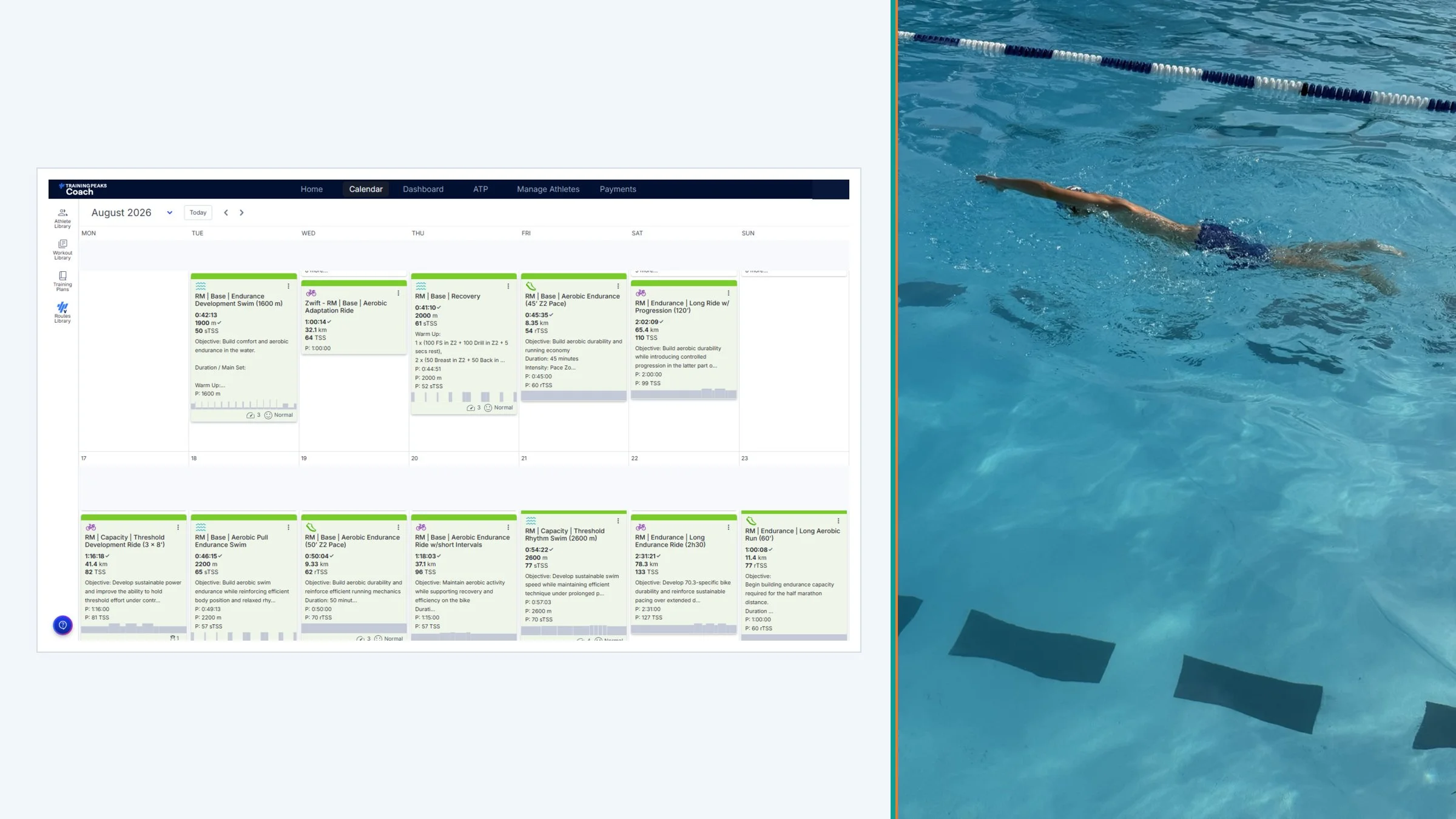 Personalized triathlon workouts scheduled in TrainingPeaks by an online endurance coach