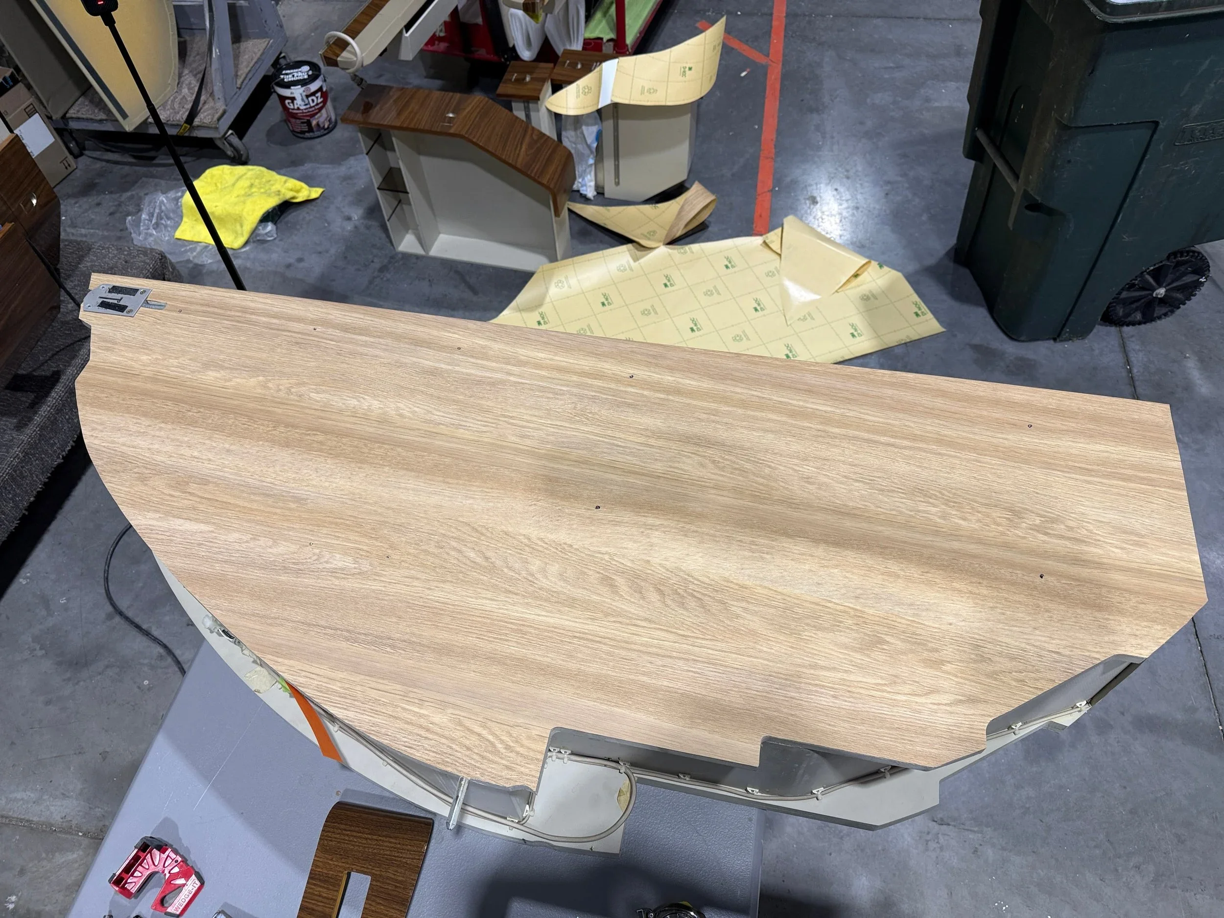 Citation Express 560XL bulkhead millwork after wrapped 3m di-noc dw-1883mt