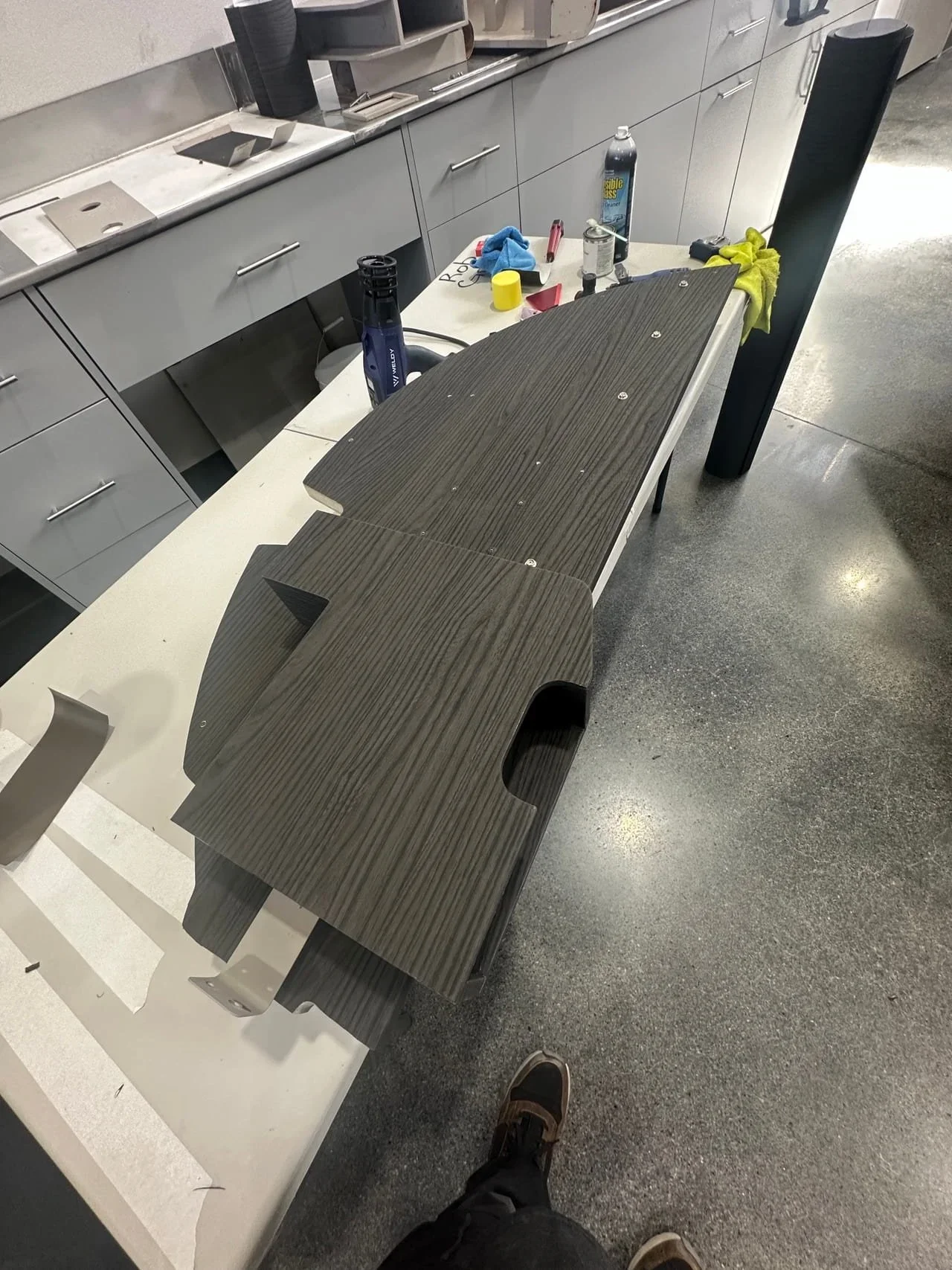 Citation CJ1 cabinetry bulkhead after wrapped 3m di-noc pw-2316mt #2