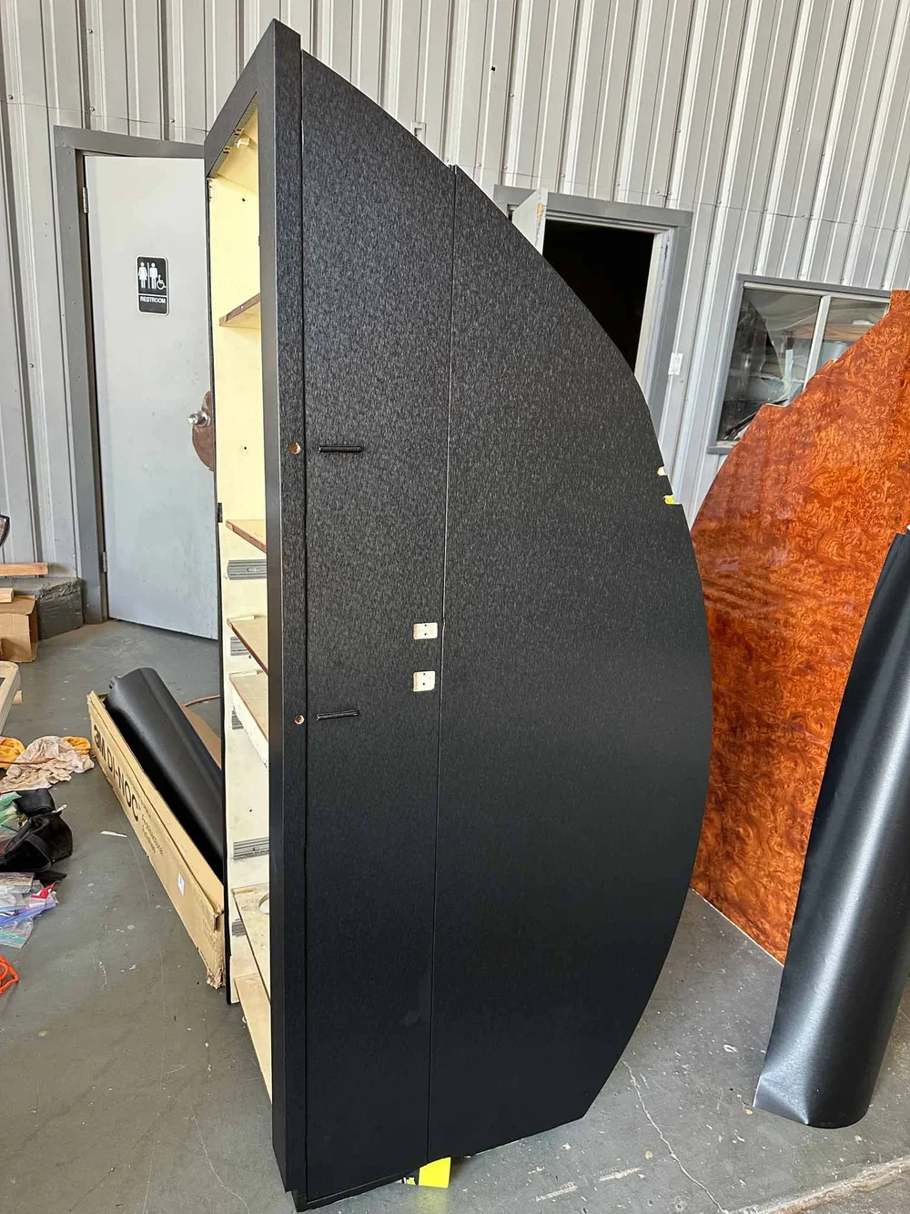 Falcon 900B cabinetry shelves bulkhead after wrapped 3m di-noc me-1685
