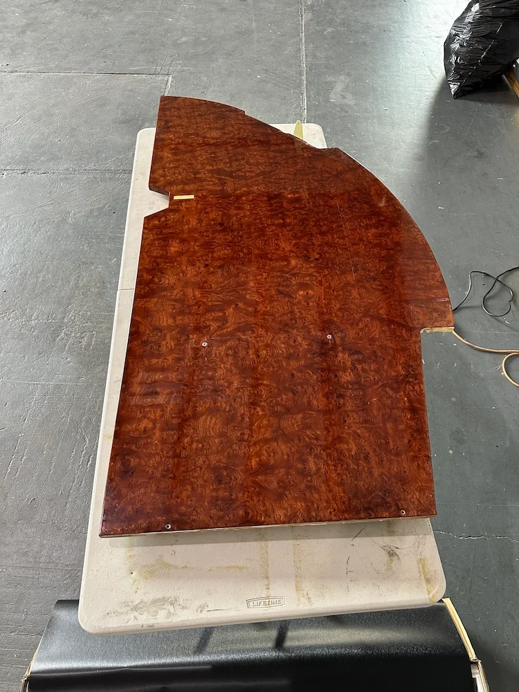 Private jet wall before wrapping it. 