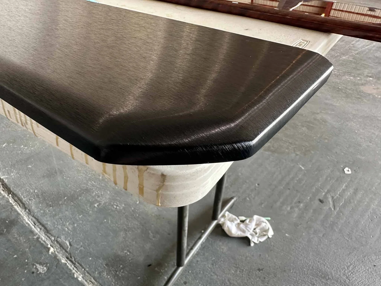 Falcon 900B railing armrests closeup after wrapped 3m di-noc me-1685
