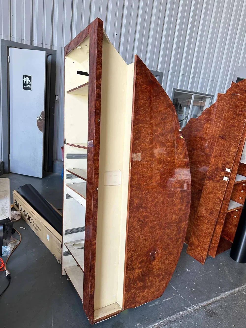 Falcon 900B cabinetry shelves bulkhead before