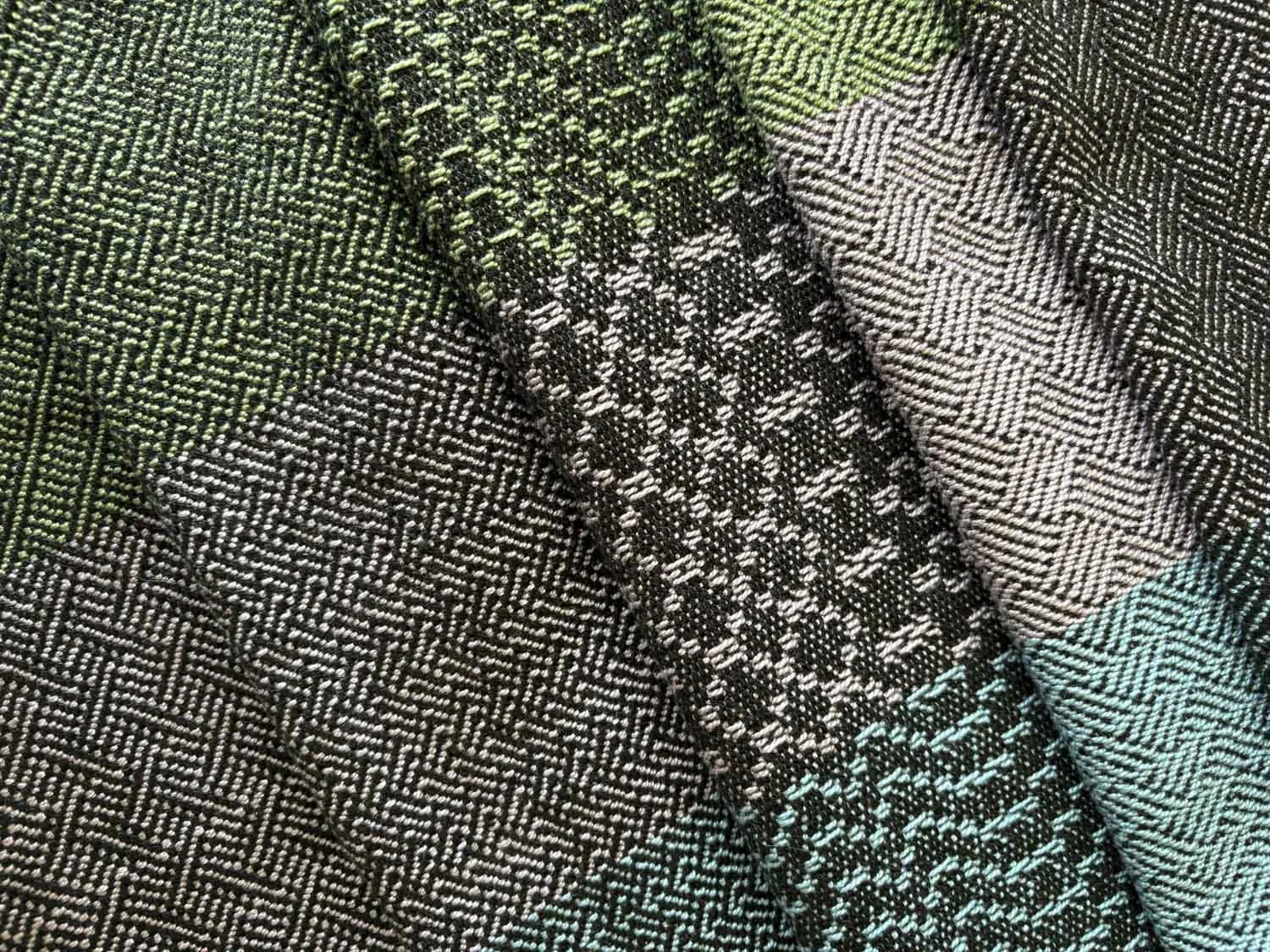 Detail - Handwoven Fabric - SampleTwill Weaves - designed and created by master weaver Karen Donde of Asheville, NC.JPG