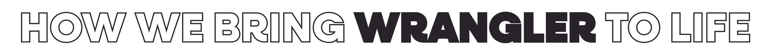 Text reads 'How We Bring Wrangler to Life' in large black and white letters.