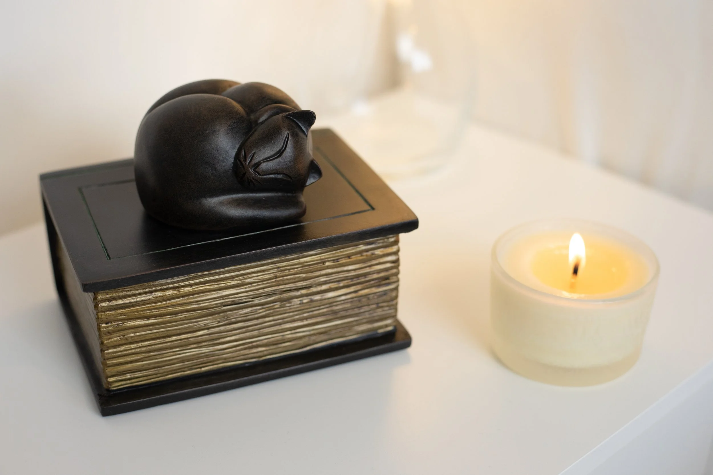 Cat on a Book Urn