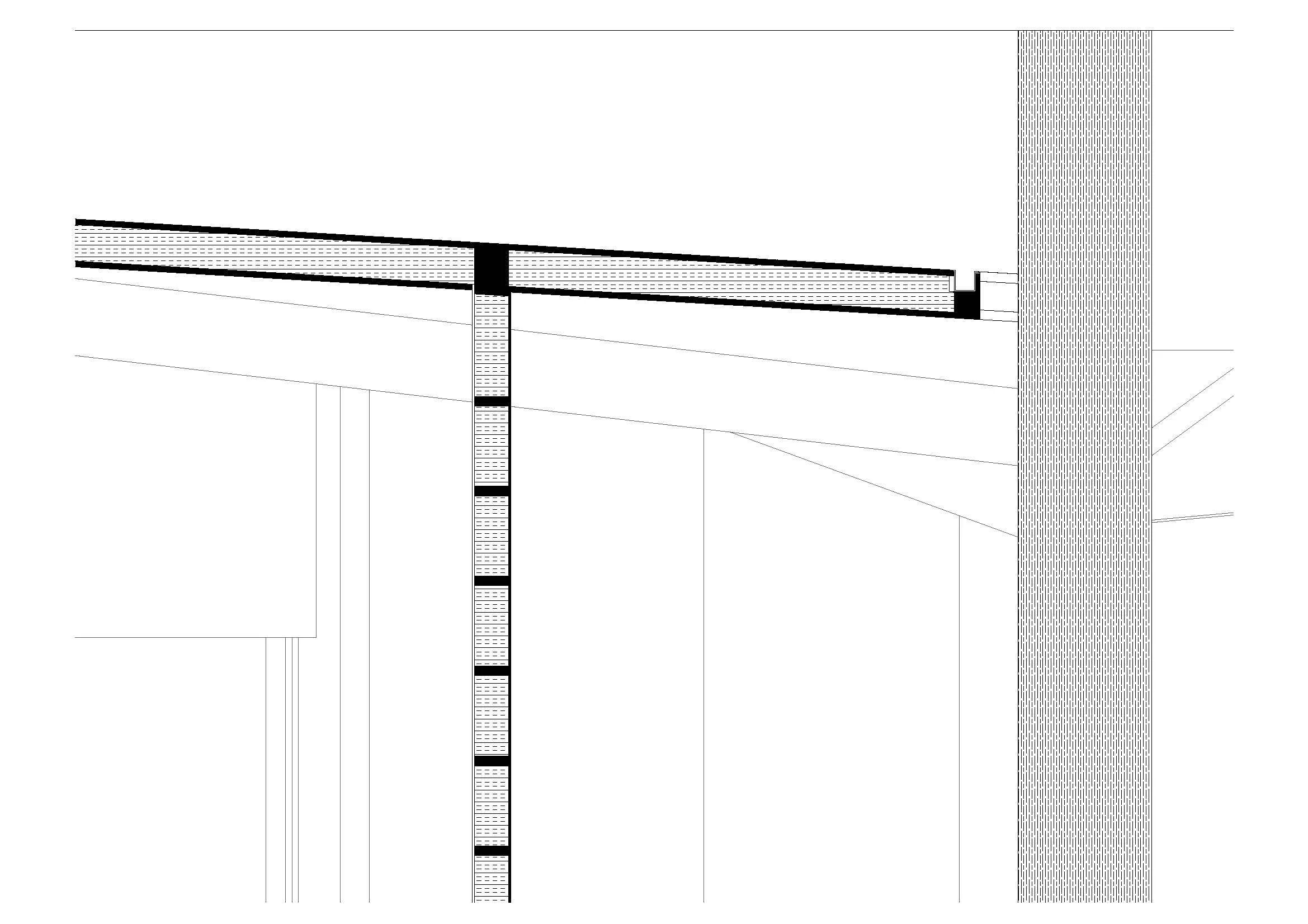 Technical section of roof connection