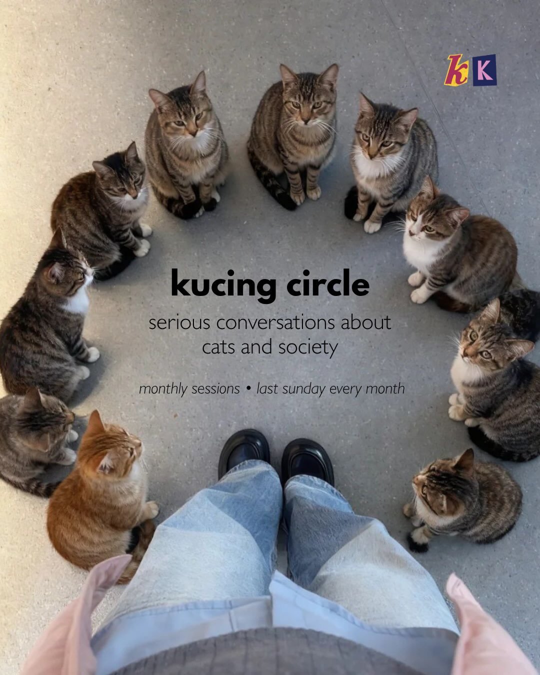 introducing our new monthly session: Kucing Circle! an open conversation about topics related to cats &amp; society - because it is THAT serious. this is part of our bigger project under @kucingmanifesto 

Kucing Circle will take place during volunte