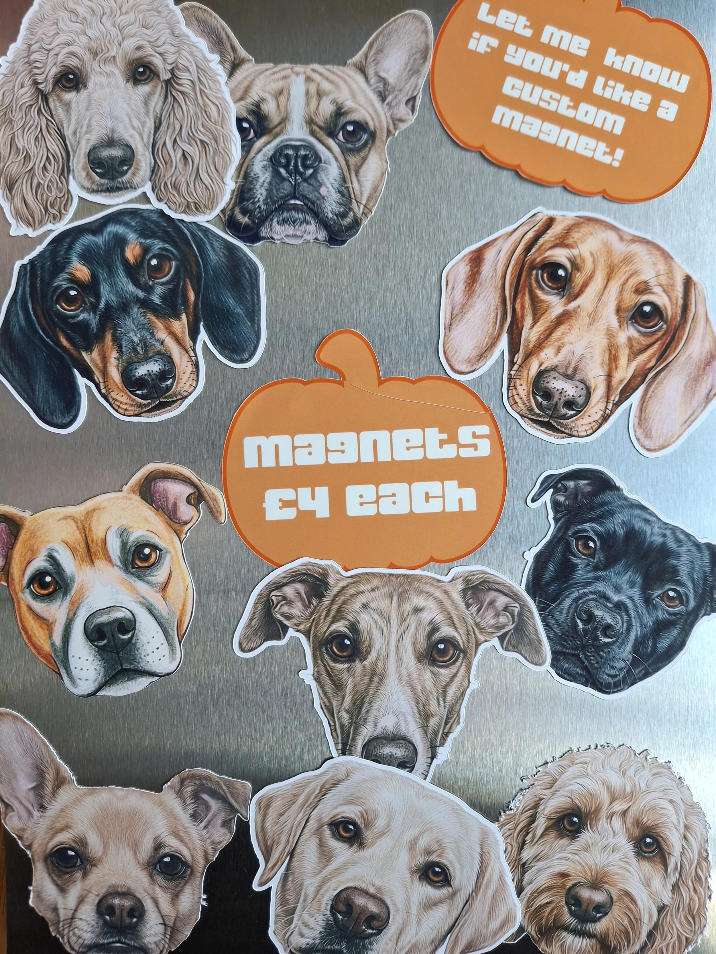 Custom Dog Breed Magnets Adorable Pet Magnet of Your Favourite Dog