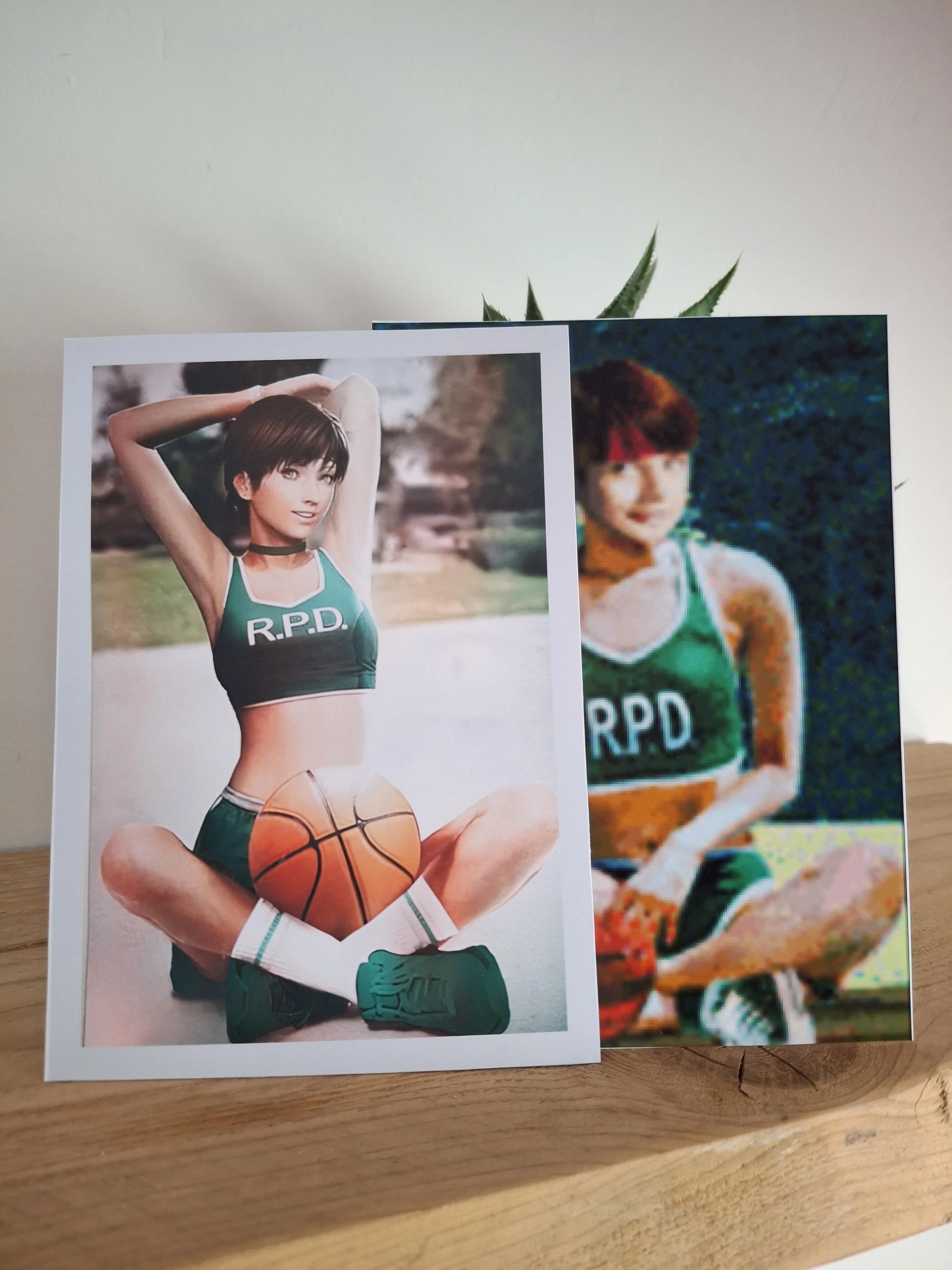 Resident Evil Rebecca Chambers Picture Set 2 x Resident Evil 2 Pictures 1998 and 2019