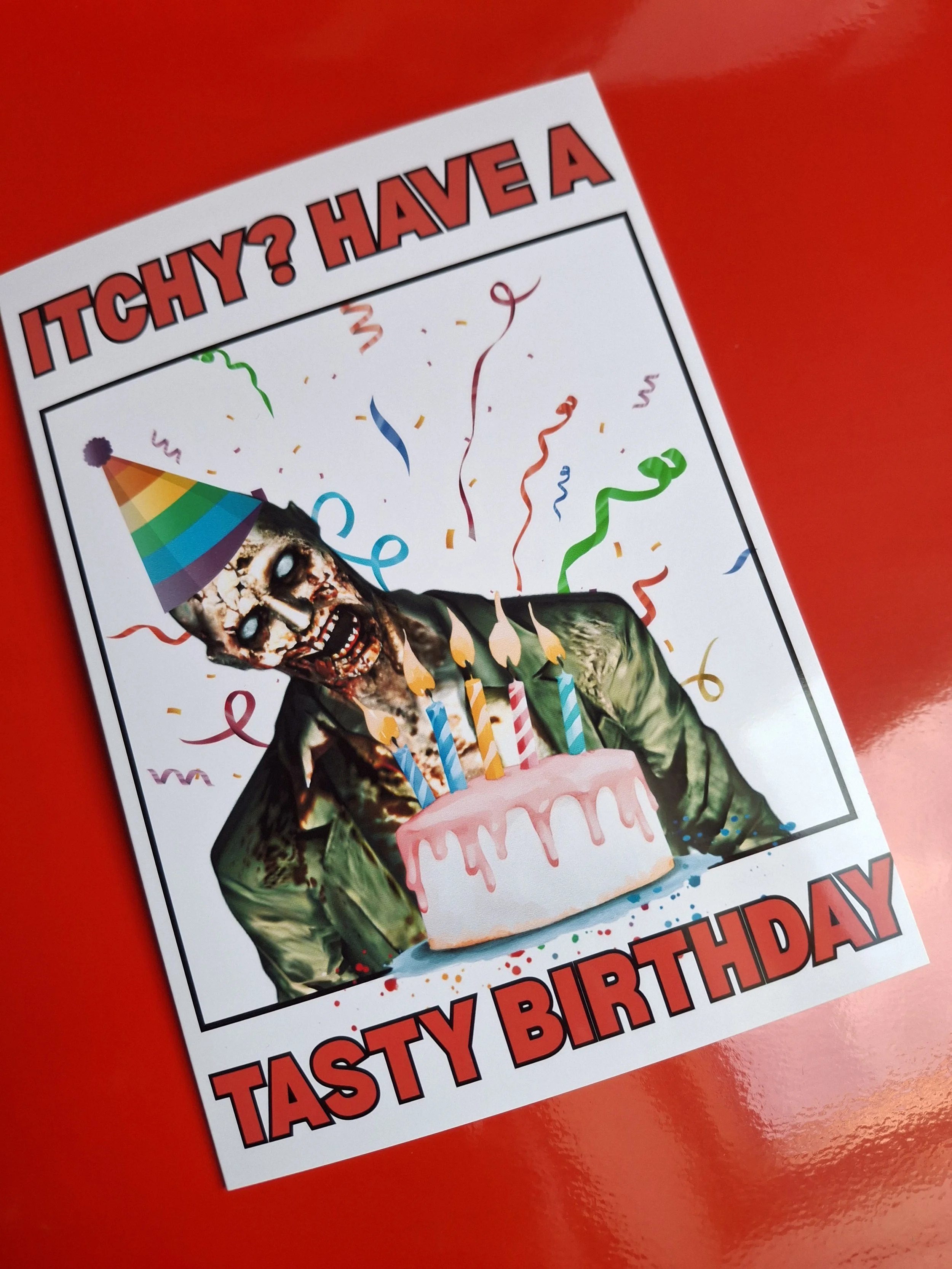 Itchy Tasty Resident Evil 1 Birthday Card, Zombie Funny Birthday Cards Ideal For Resident Evil Fans