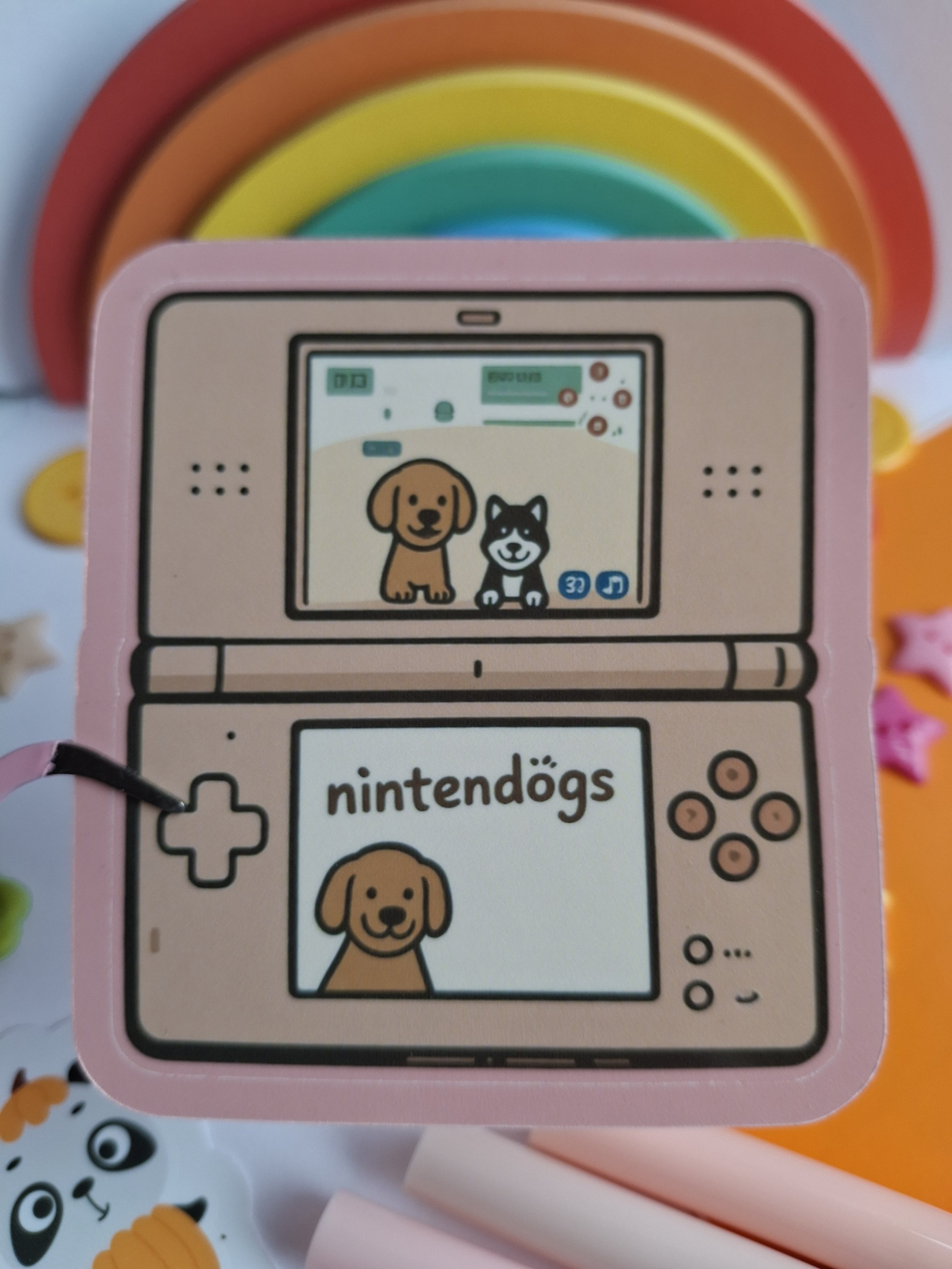 Charming Nintendogs Sticker - Pink DS Design Cute Nintendo DS Nintendogs Decal