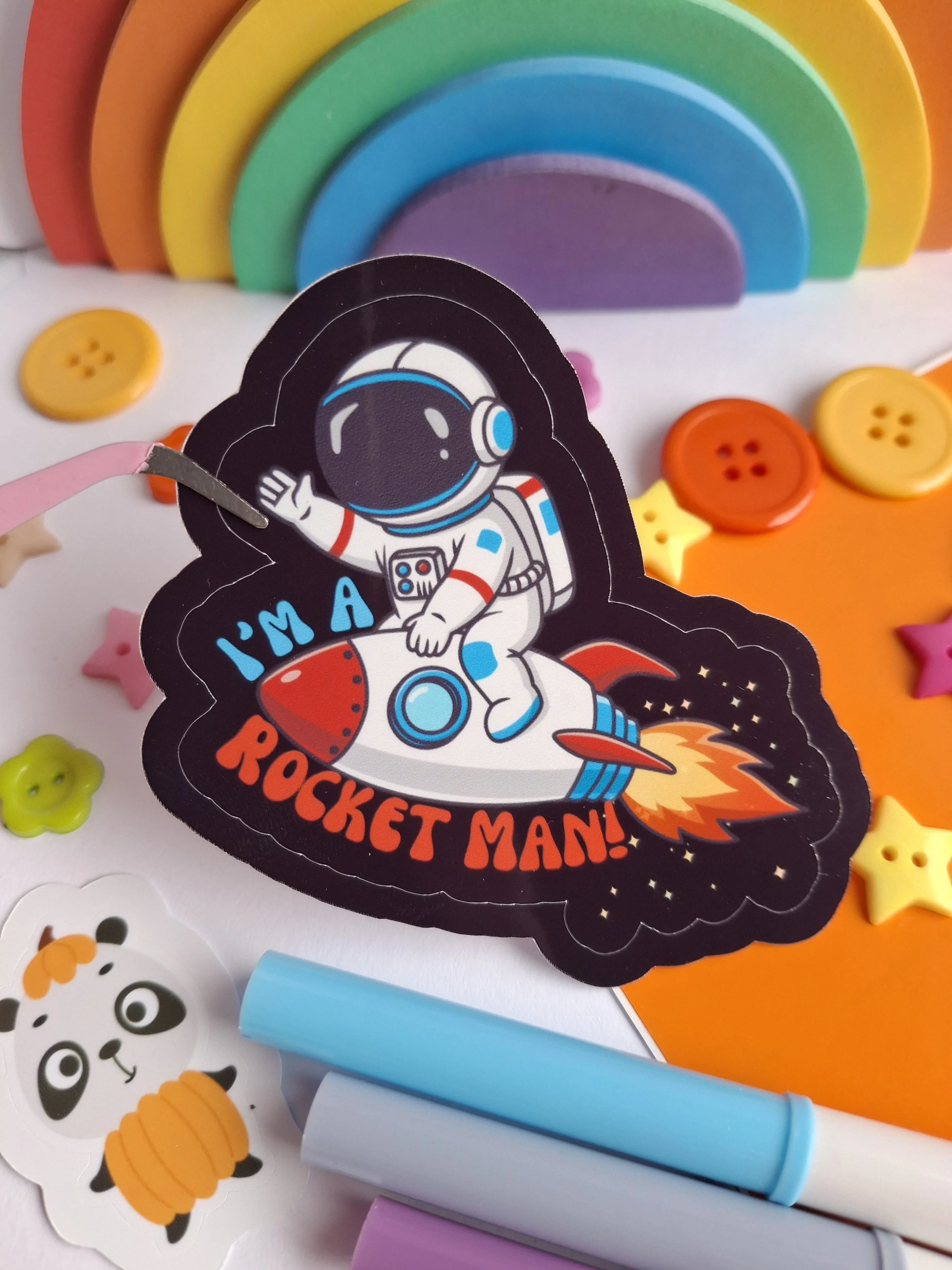Rocket Man Sticker - Elton John Inspired Decal "I'm A Rocket Man!"