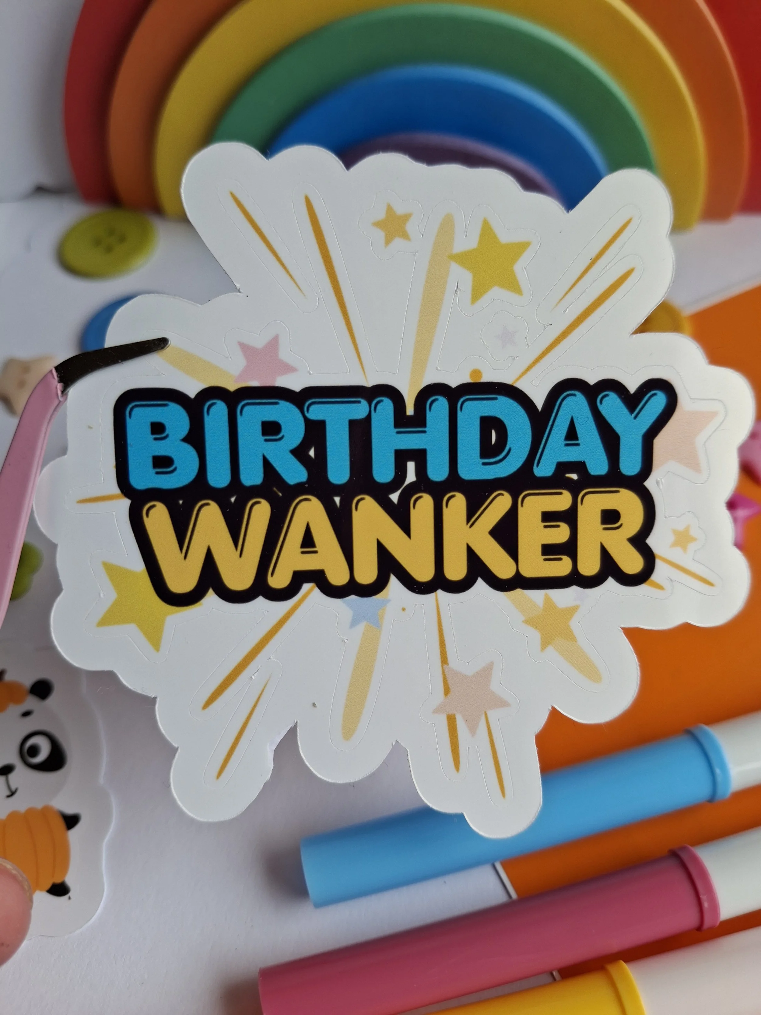 Birthday Wanker Funny Sticker, Birthday Prank Sticker Ideal For Putting inside Birthday Cards