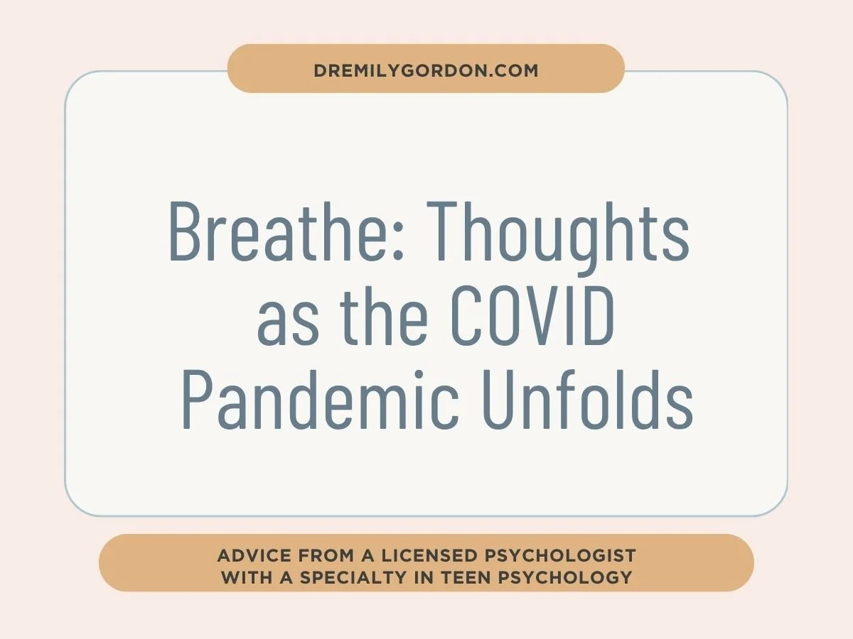 Breathe: Thoughts as the COVID Pandemic Unfolds