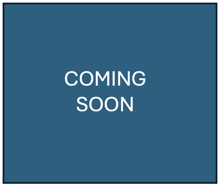 A blue square with white text that says 'COMING SOON'.