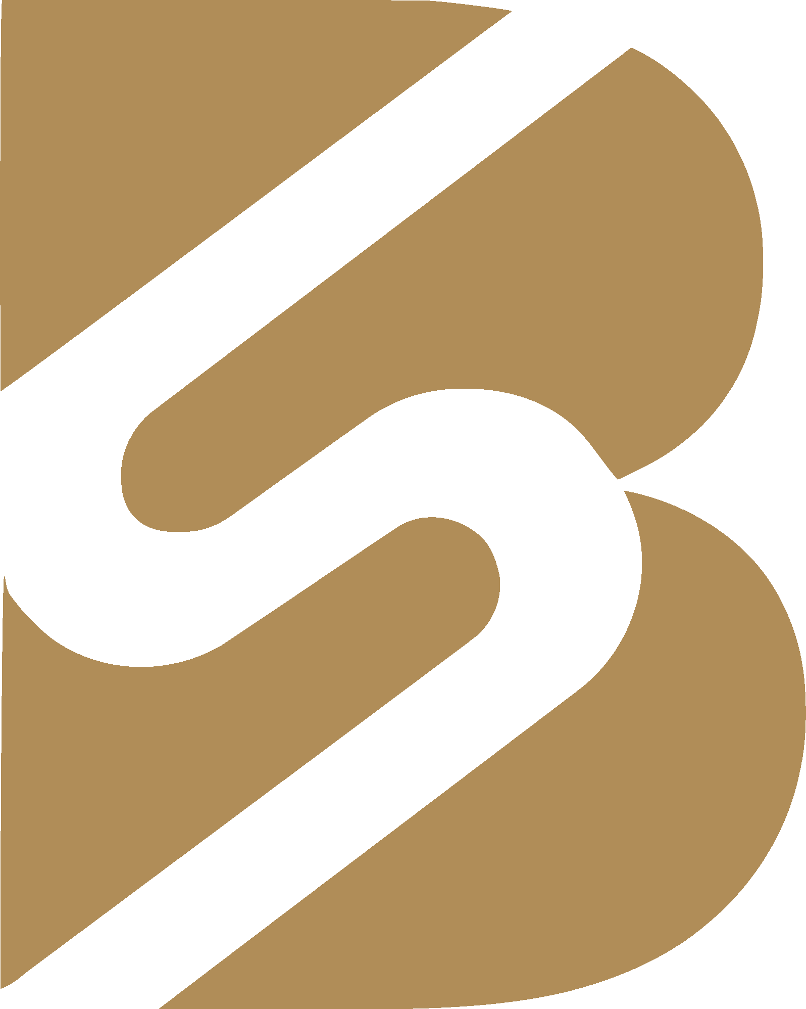 Abstract geometric pattern with large tan and black shapes overlapping each other.