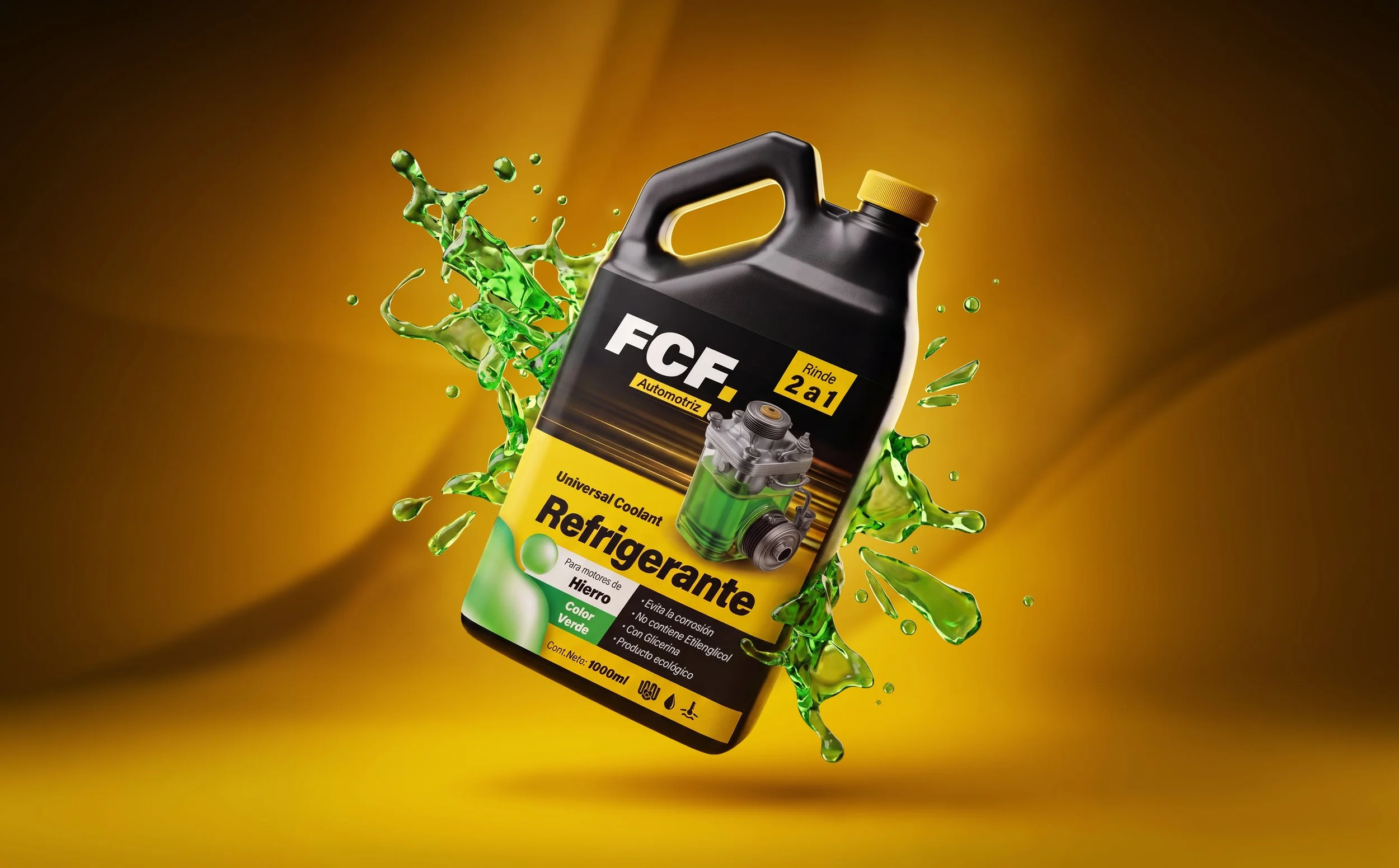 FCF Automotriz refrigerante 1litro rebranding