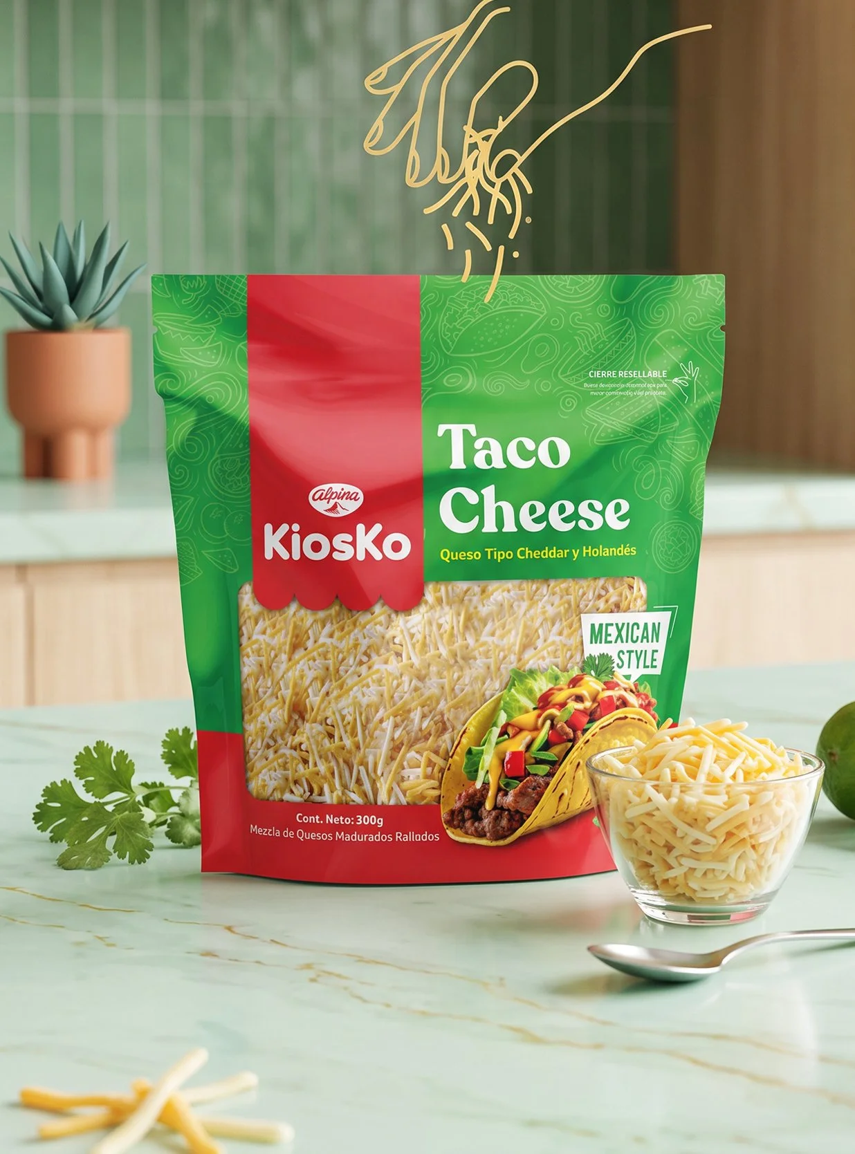 Kiosko taco cheese Gworkshop Design rebranding