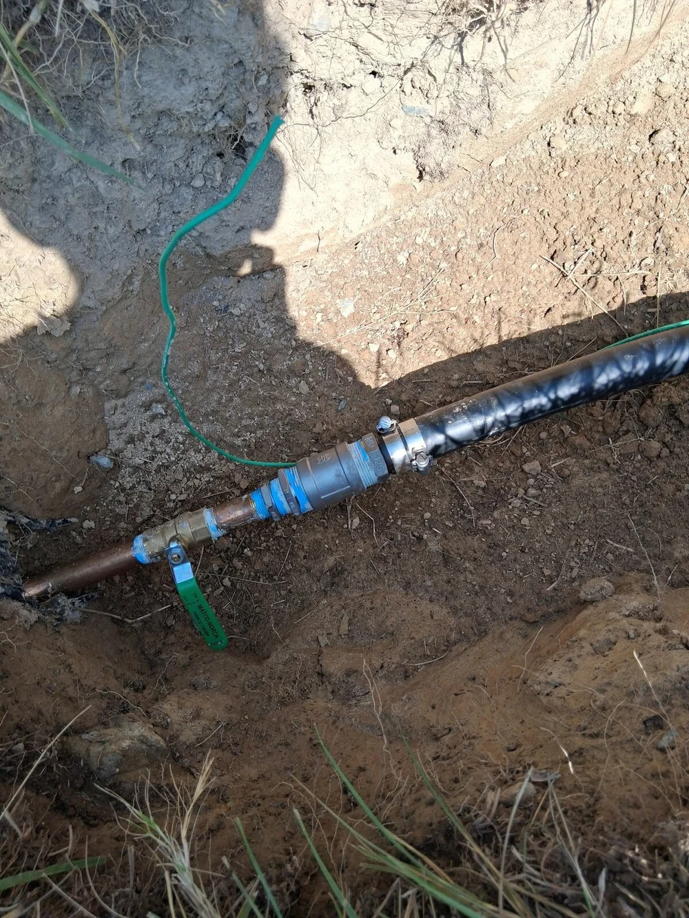 Completed water main repair connection