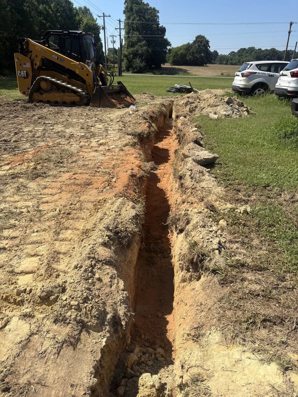 Sewer main pipe repair in progress